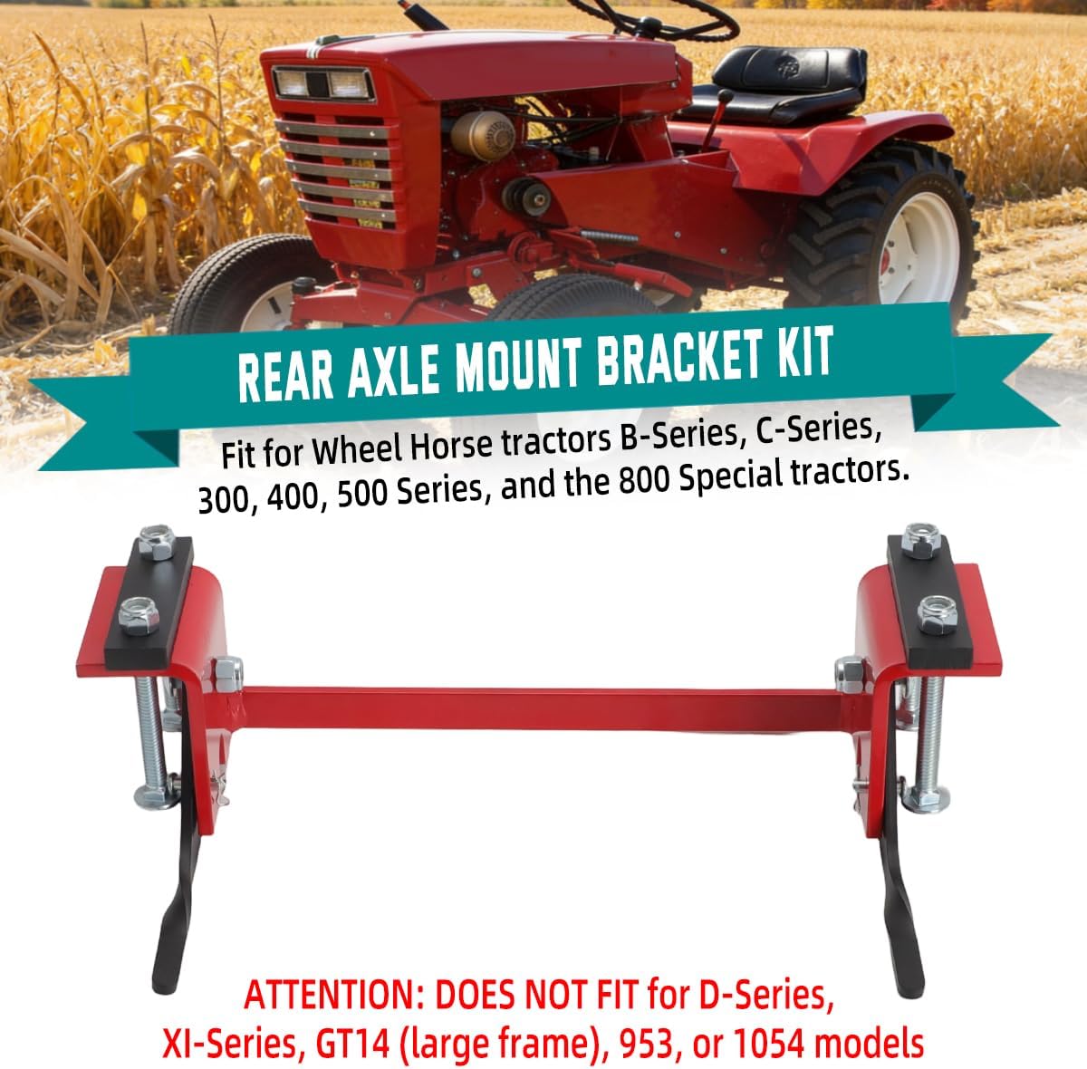 for Wheel Horse Tractor B C 300 400 500 Series & 800 Special Rear Axle Mount | Bracket Kit for Tiller, Dozer Blade and Snow Plow Attachment
