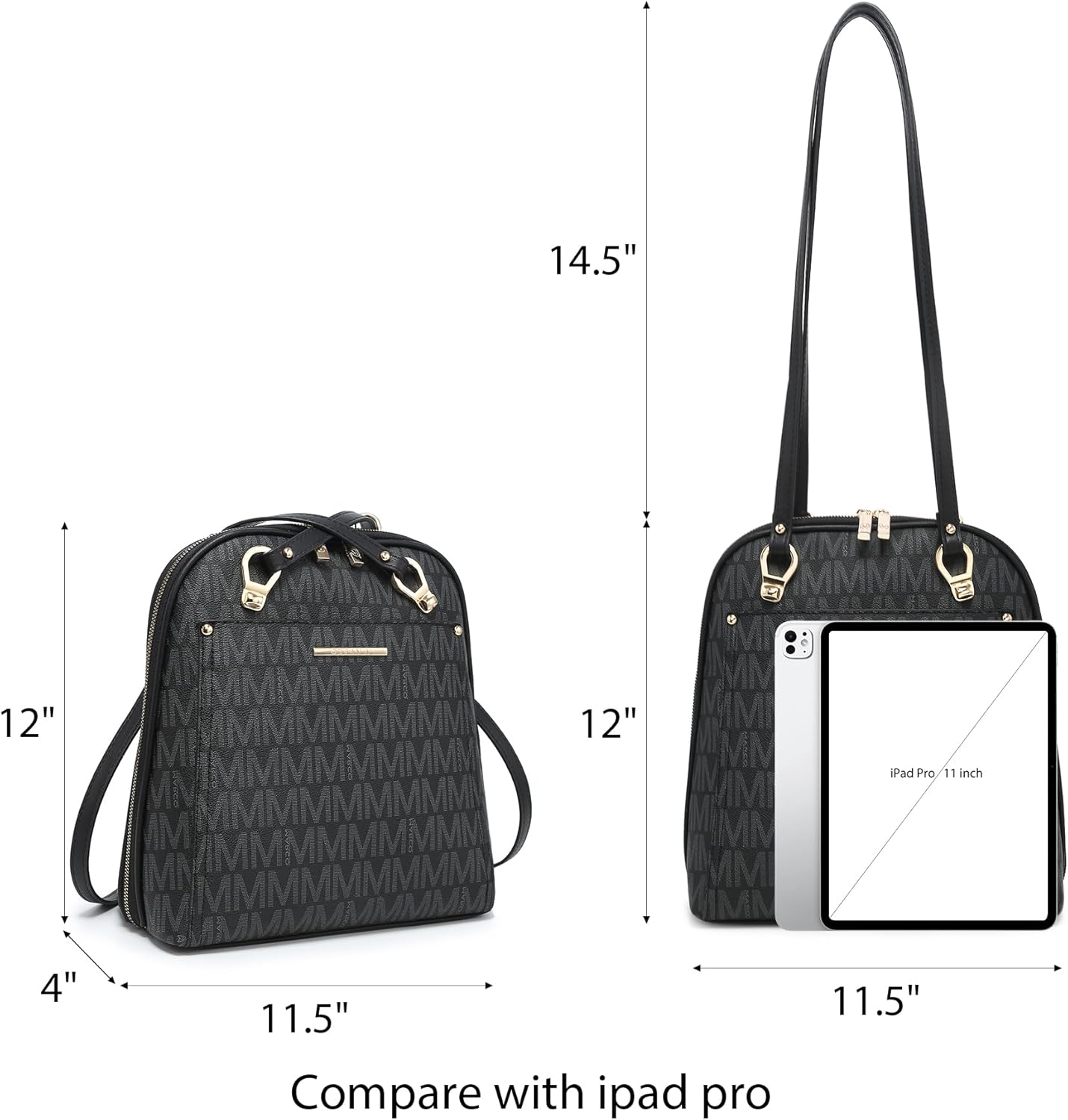 MKP COLLECTION Womens Convertible Backpack Handbag Purse Fashion Designer Ladies Shoulder Satchel Bag for Travel Work - Image 7