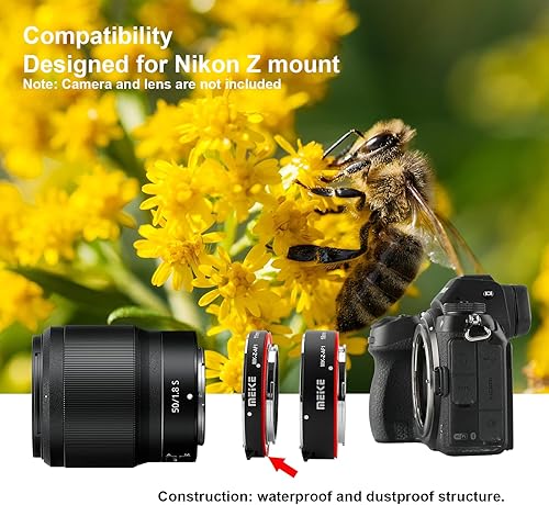 Miniatura 5 de Meike MK-Z-AF1 Anillo adaptador de tubo de extensión macro de enfoque automático de metal (0.433 in+0.709 in) compatible con Nikon Z5 Z6 Z7 Z6II