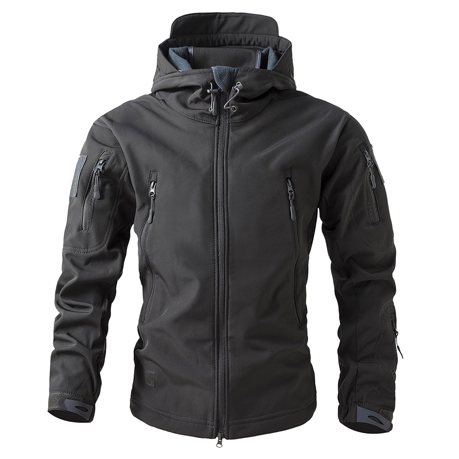 Generisch Giacca impermeabile mimetica da uomo, impermeabile, con cappuccio, antivento, giacca a vento mimetica, giacca tattica softshell con cappuccio, giacca da lavoro, giacca da corsa