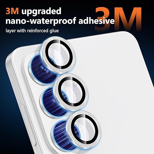 Vista 367 de para Samsung Galaxy Z Flip 7 Protector de Lente de Cámara, Cubierta de Lente de Vidrio Templado con Anillo de Metal Individual, [Fuerte Adhesión] 1