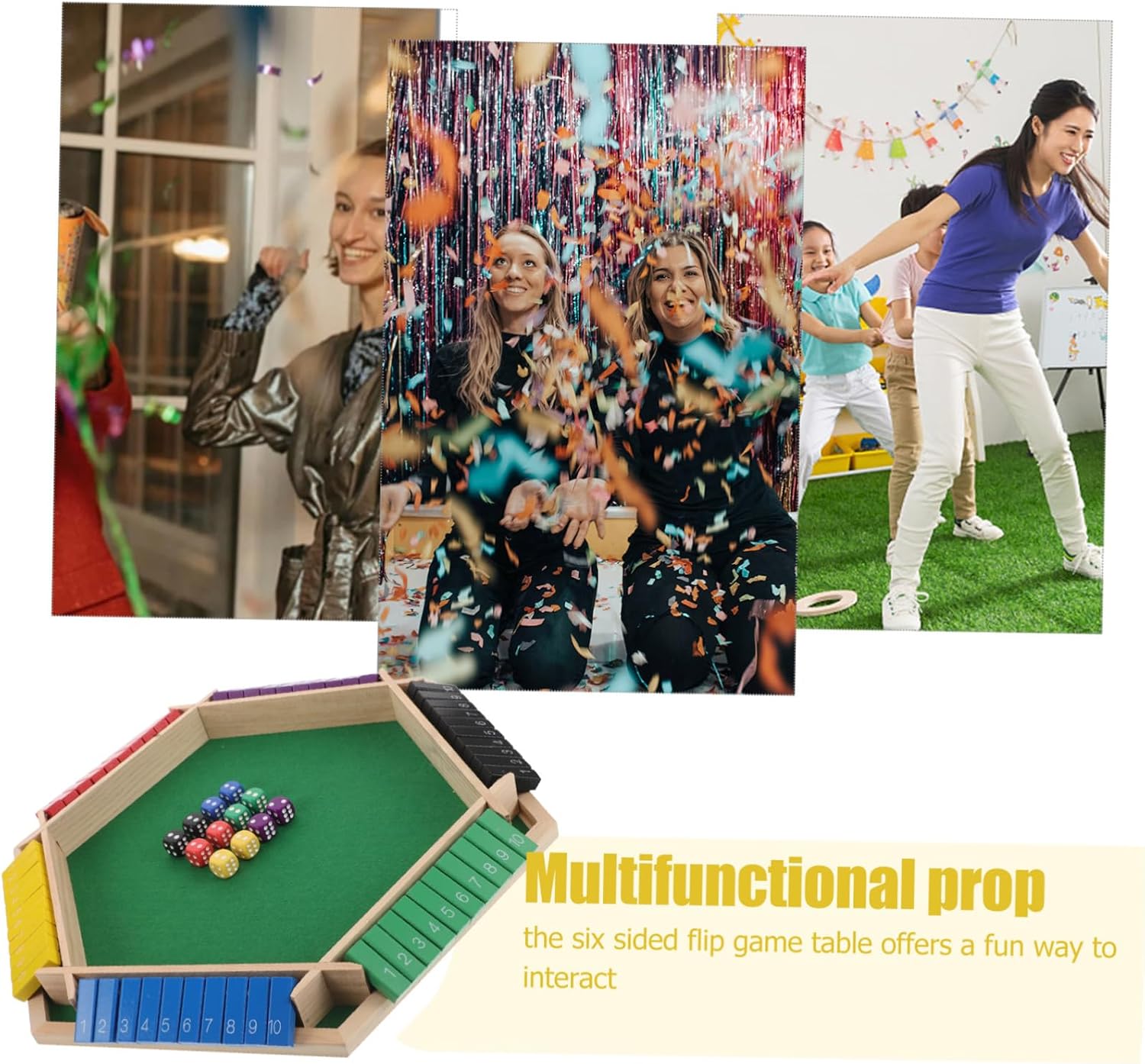 BESTonZON Six Sided Game Table Interactive Mahjong Cloth for Ktv Bars and Social Gatherings for Drinking Games and Parties Engaging Entertainment for Ages