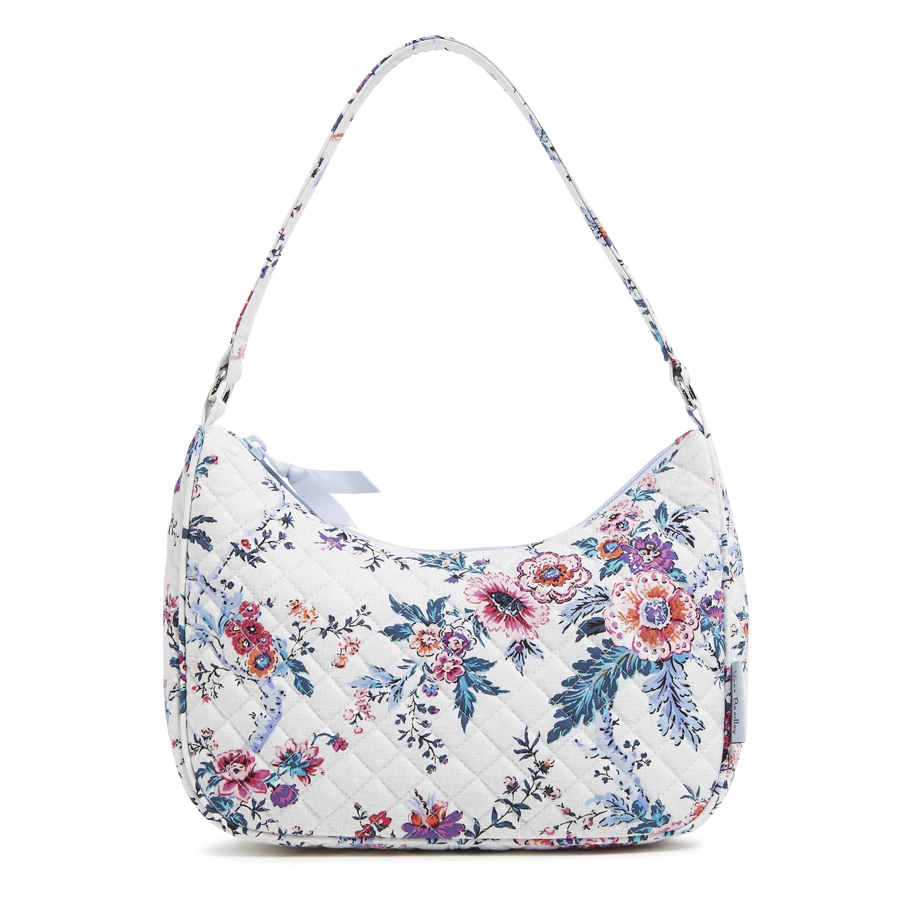 Vera Bradley Women's Cotton Frannie Crescent Crossbody Purse, Magnifique Floral, One Size