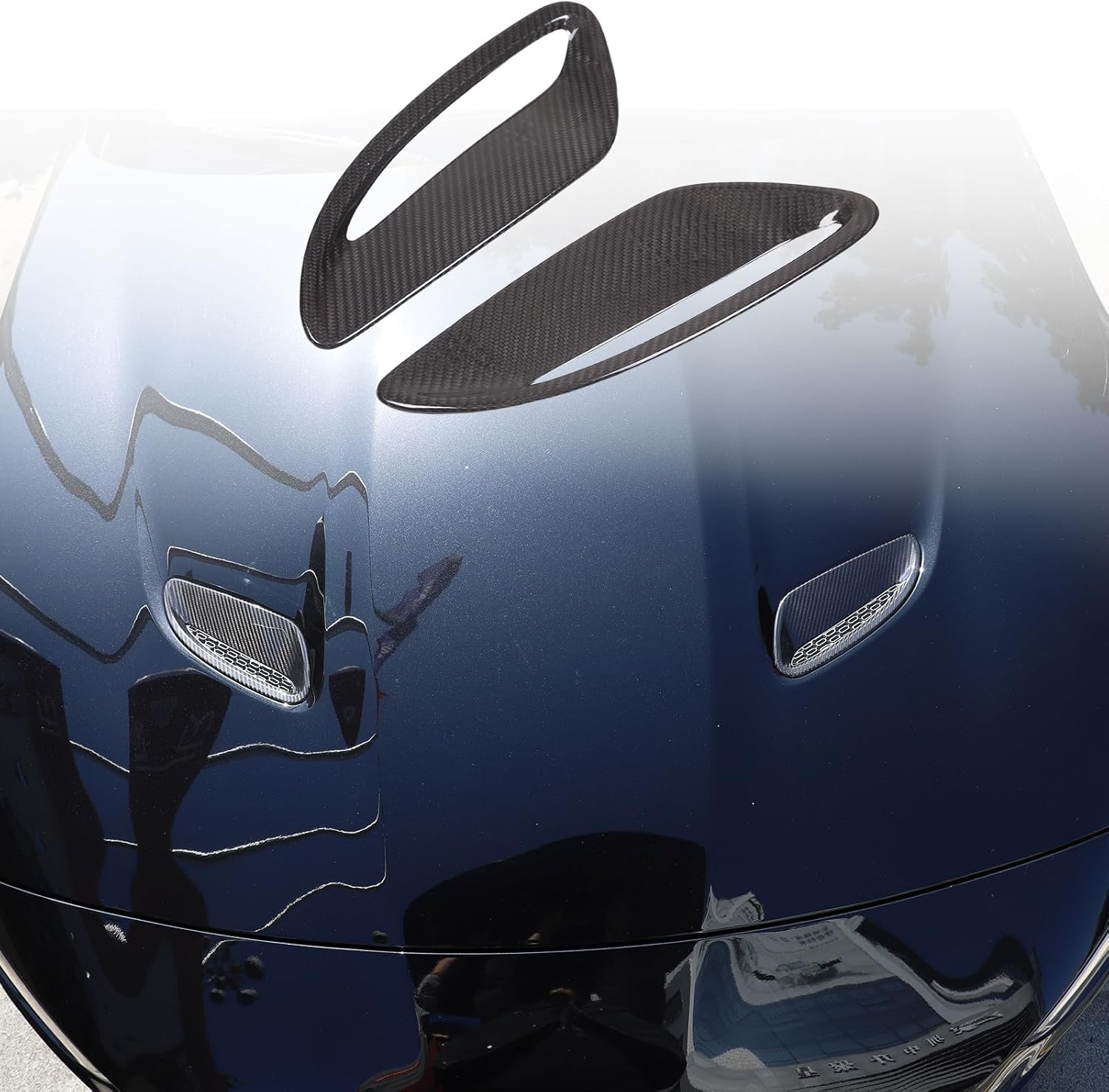 Daeiclru Hood Air Vent Cover Compatible with Jaguar F-Type 2021 2022 2023 2024 2025, Hood Air Outlet Vent Molding Trim Kit Exterior Accessories (Black)