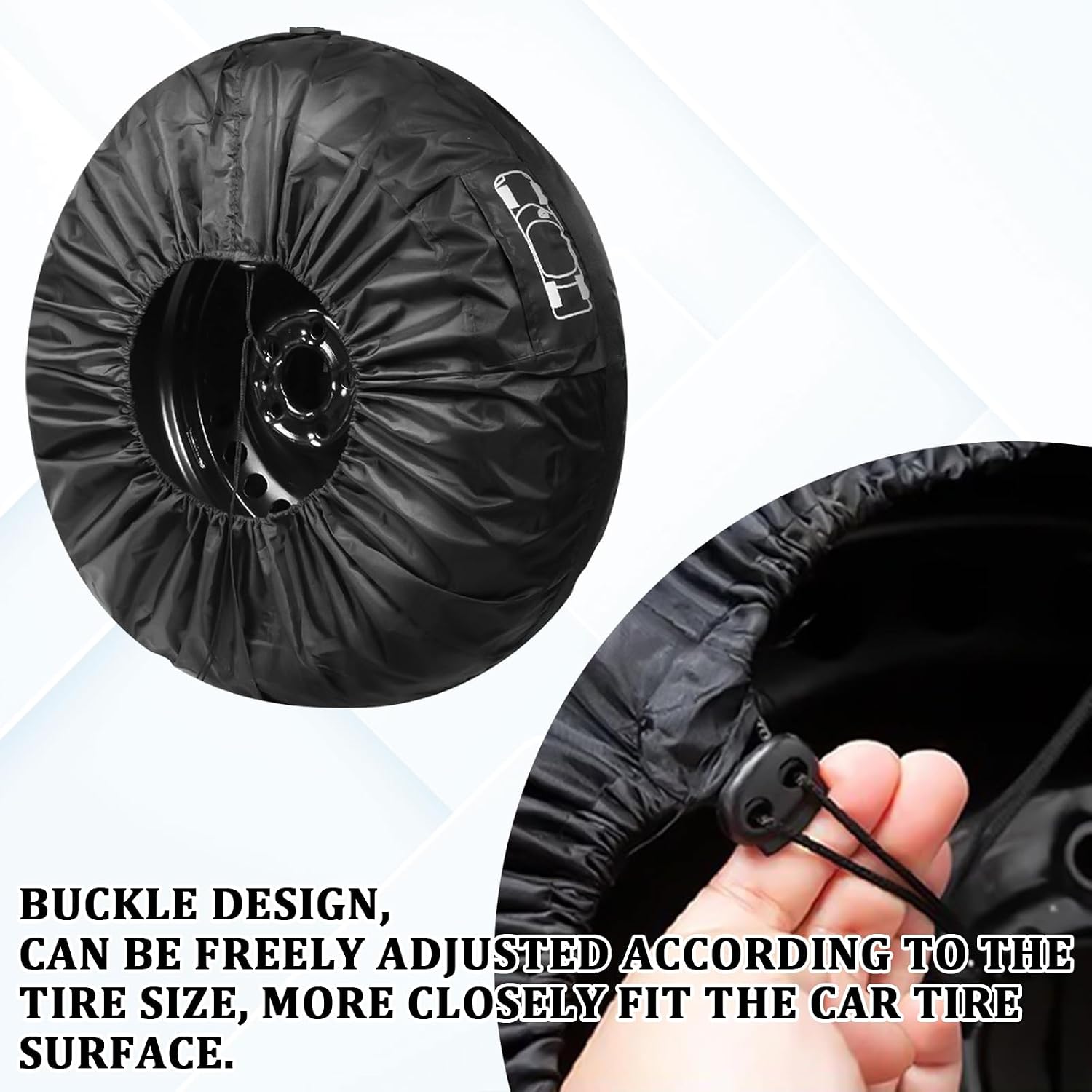 Spare Tire Bag with Adjustable Elastic Strap Car Dustproof Tires Protector for All Seasons, 26" Oxford Cloth Tire Sunproof 13"-18" Spare Tires Storage Bag, Universal for Most Cars (Small)