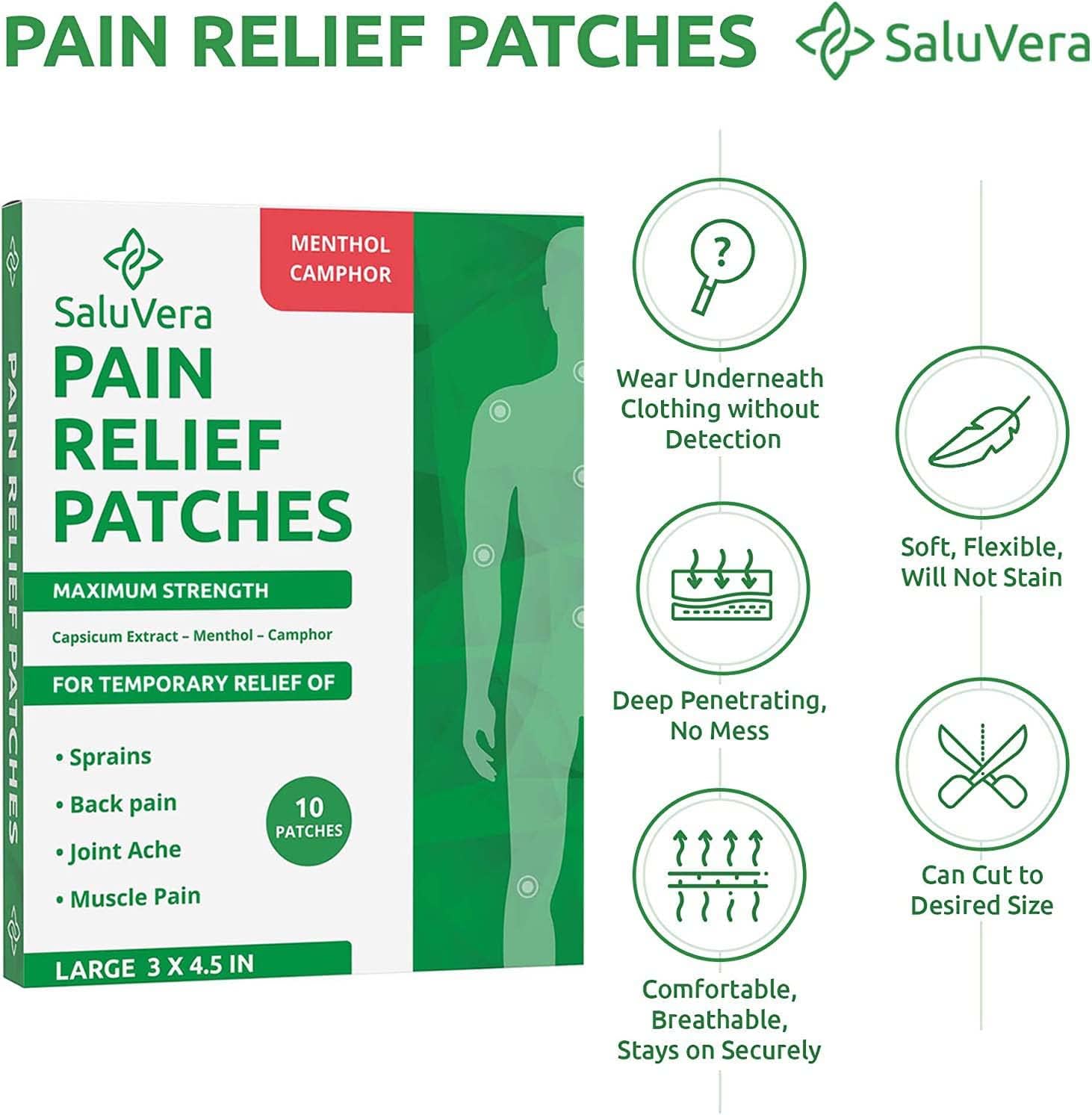 SaluVera Pain Relief Patches Extra Large Patch Maximum Strength