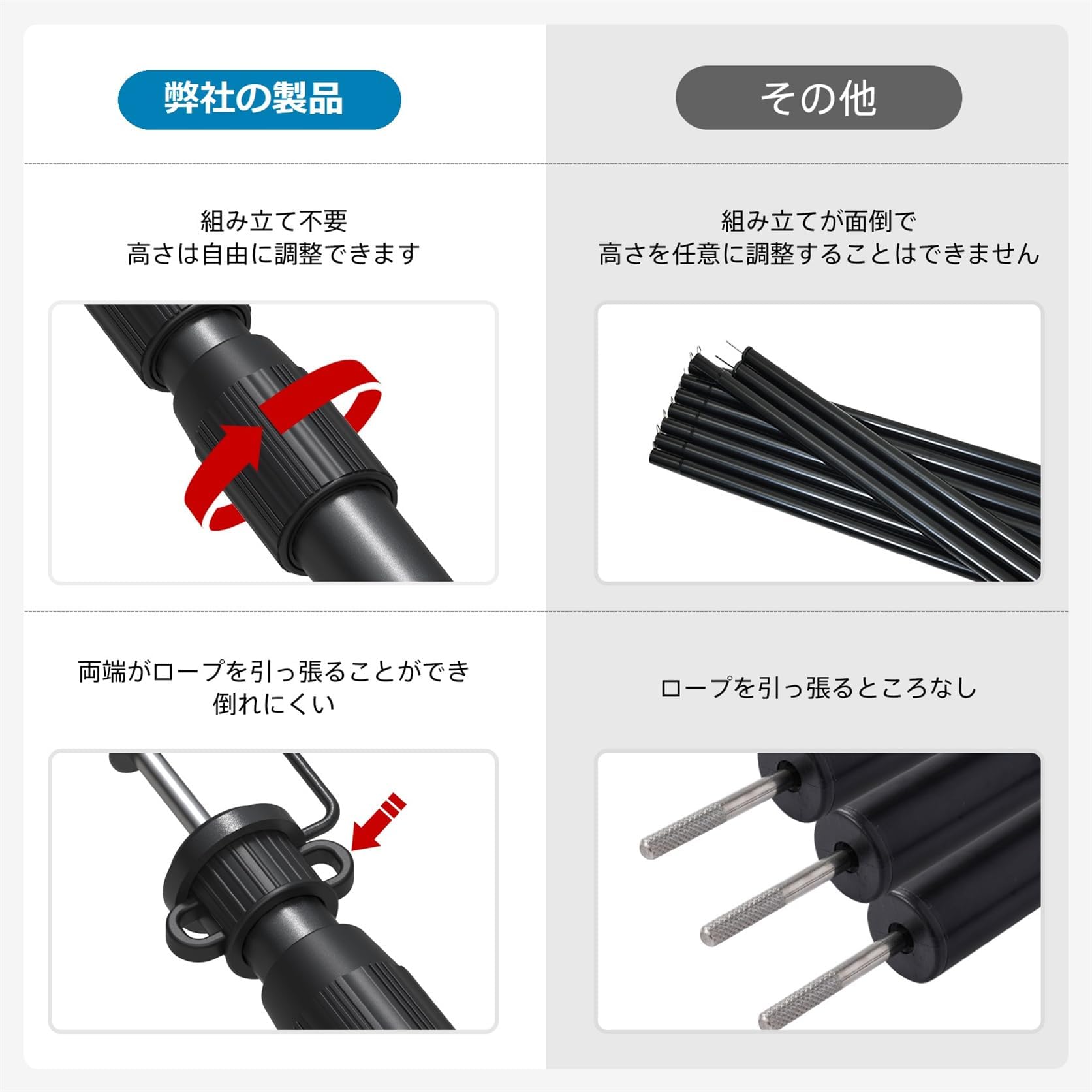 Amazon | サンライク（SANLIKE）タープポール アルミ 伸縮ポール