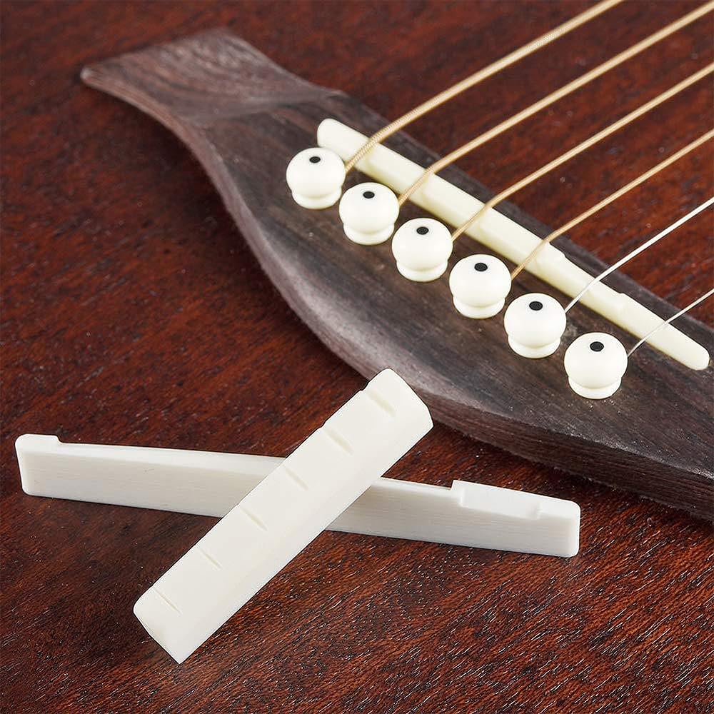 Epiphone EJ-45 調整済 TASQナット 牛骨サドル交換 鳴ります Amazon | 2個セットギター ブリッジ ナット＆サドル 置換部品 真牛骨製