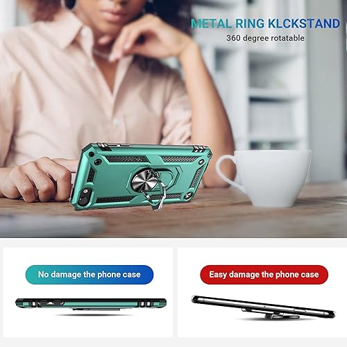 Miniatura 7 de ULAK Funda compatible con iPod Touch 765 con 2 protectores de pantalla HD, funda híbrida resistente a prueba de golpes con soporte integrado para