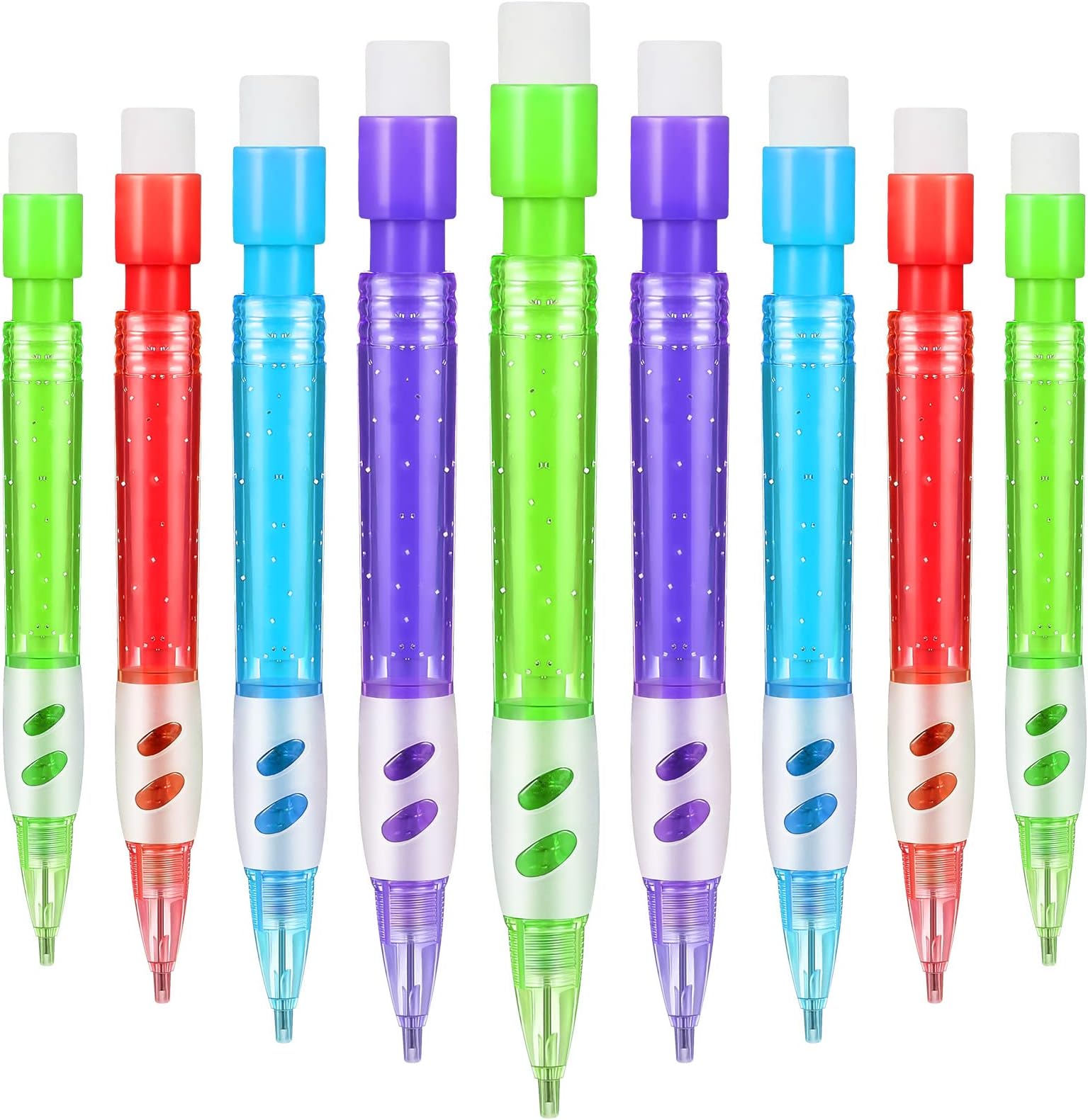 Gersoniel Assorted Mini Mechanical Pencils 0.7 mm Automatic Pencils with Mini Erasers Pens Stationery Supplies for Home Office School Writing Drawing Drafting(32 Pieces)
