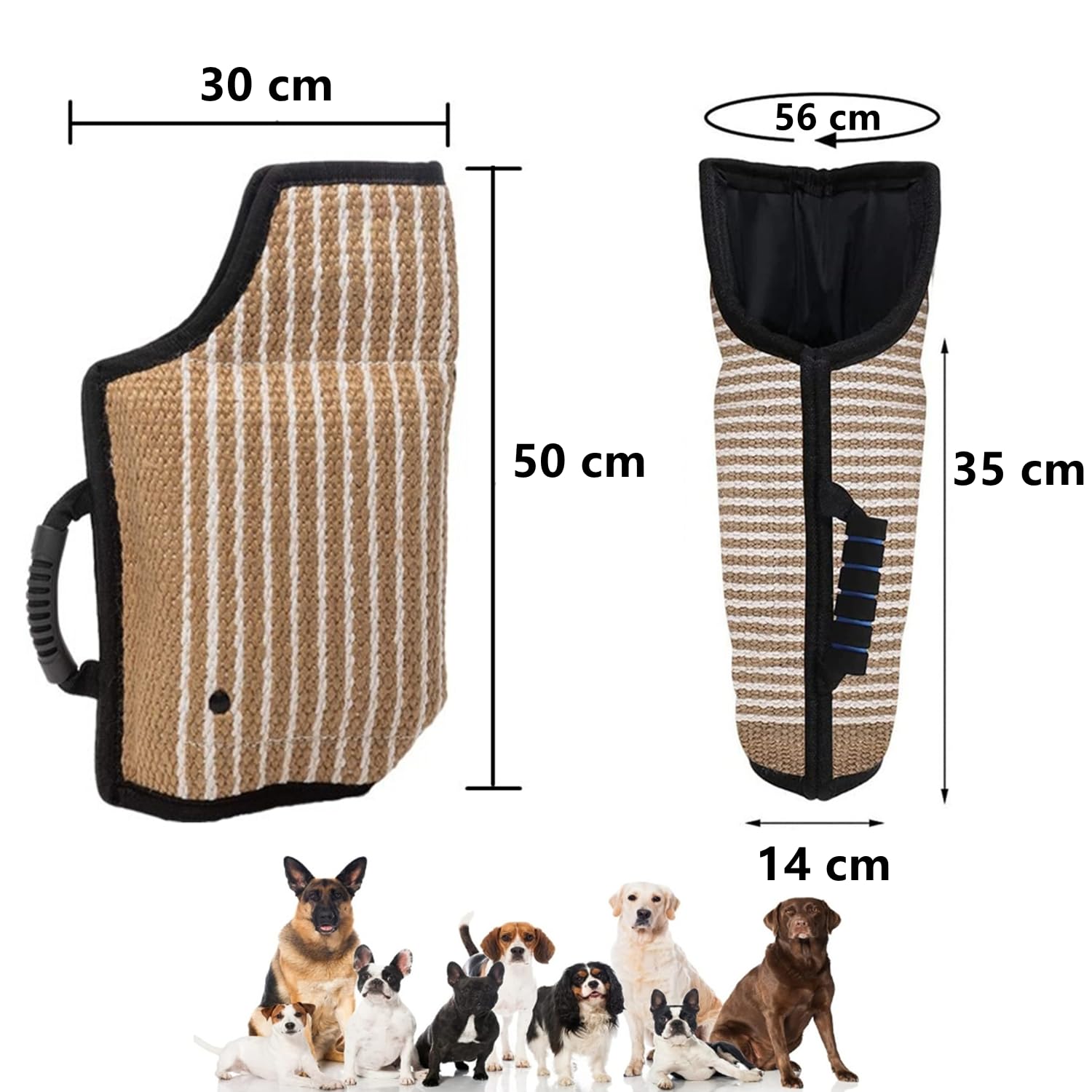 Manche épaisse pour Morsure de Chien Manchon de Protection pour Grand Chien Manchette Mordant en Jute pour Chien Formation de Morsure de Chien Equipement d'Education de Chien