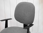 Computer Office Chair Cover Stretch Elastic Slipcover 2 Piece Stretchable Jacquard Computer Chair Cover Protector for Home Office Rotating Chairs, Only Covers NO Chair (Silver Grey)