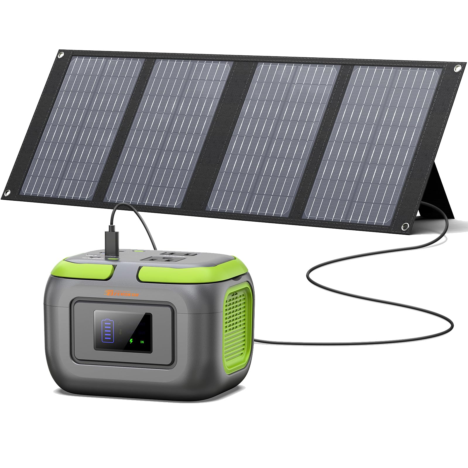 Solar Power Station with Solar Panel 40W 120W 110V Portable Power Bank with AC Outlet for Outdoor Laptop