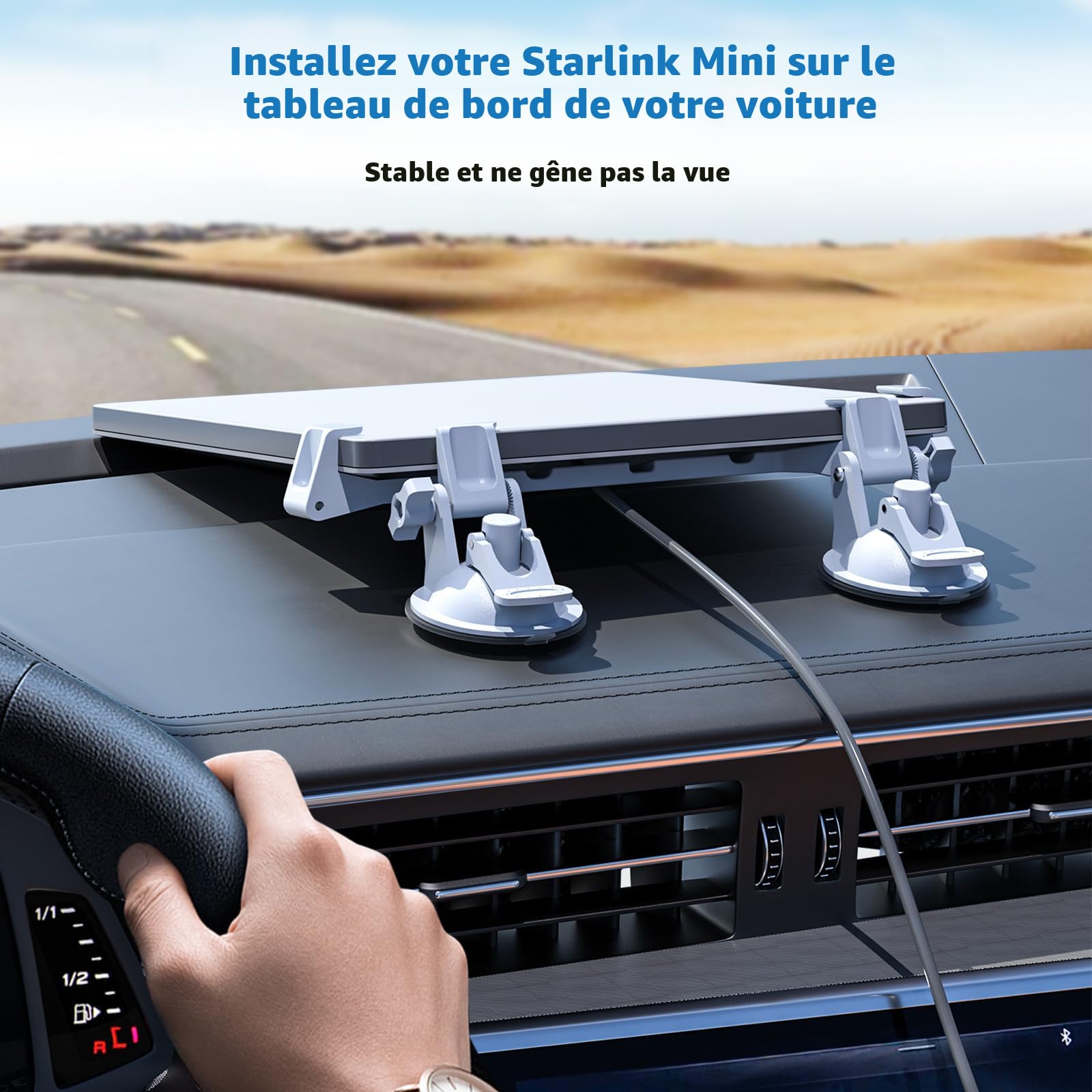 Support Pour Starlink Mini - Fixation Ventouse Tableau De Bord/pare-brise, Compatible Tous Véhicules
