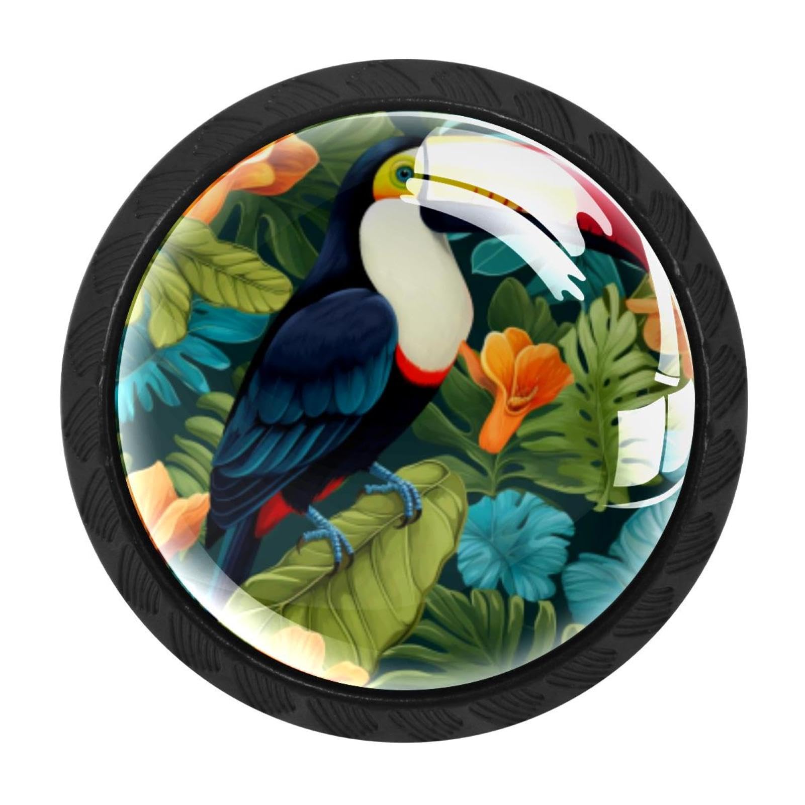 Chenzzzz Multicolored 03 4 Pack Toucan Drawer Knob Cabinet Hardware
