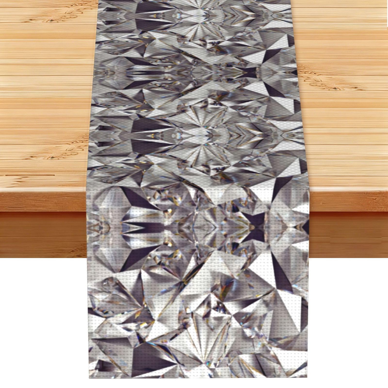Diamond Pattern Linen Feel Table Runner Wedding Party Home Decoration
