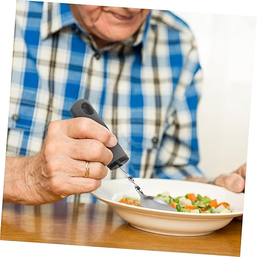 Miniatura 5 de Juego de utensilios para ancianos, 4 piezas, cubiertos adaptables para temblores, tenedor giratorio, cuchara, cuchillo, agarre de espuma, ayuda para