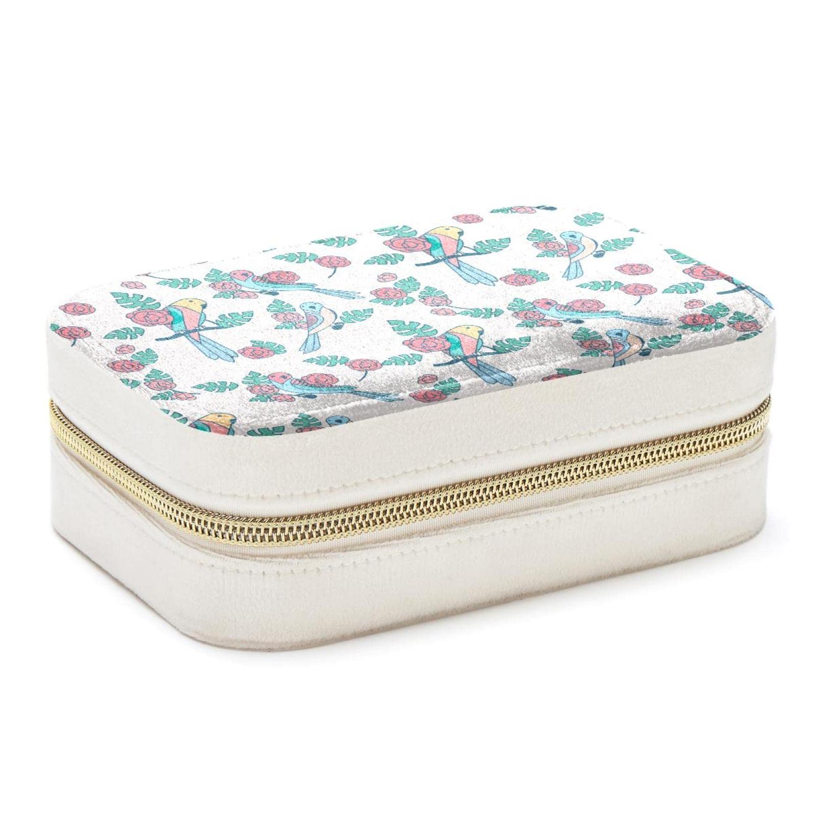 Organiseur de bijoux de voyage perruche compact pour boucles d'oreilles et bagues