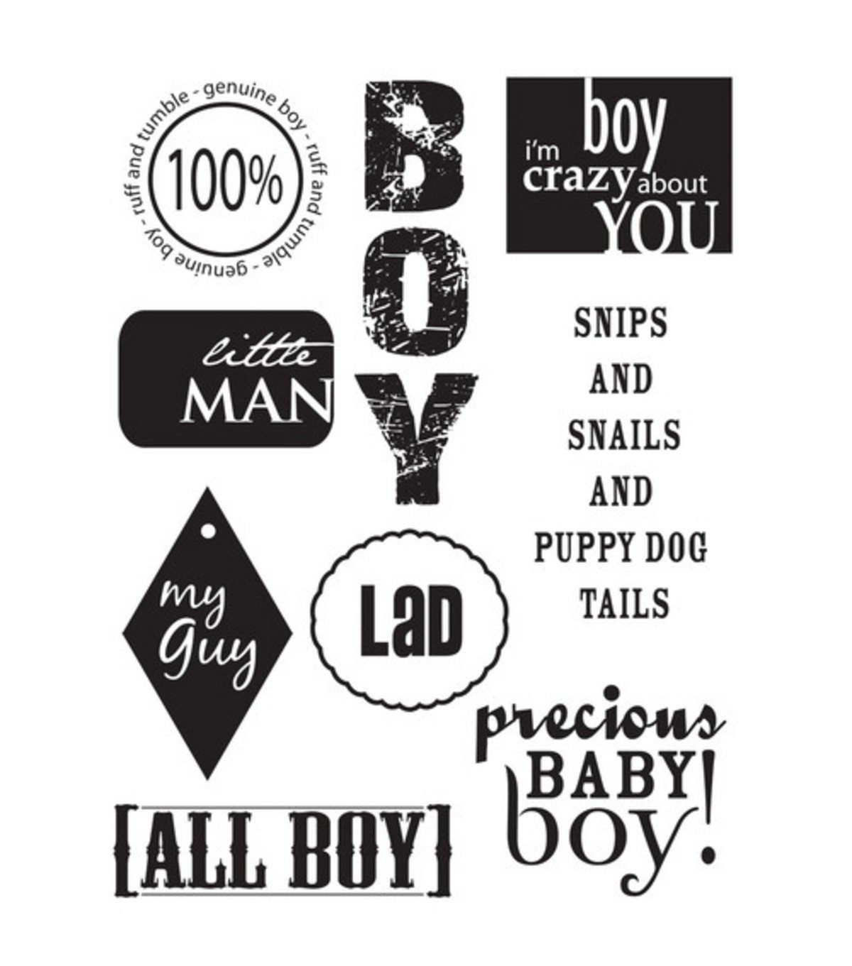 Autumn Leaves Stampology Full Sheet Clear Stamps Baby Boy