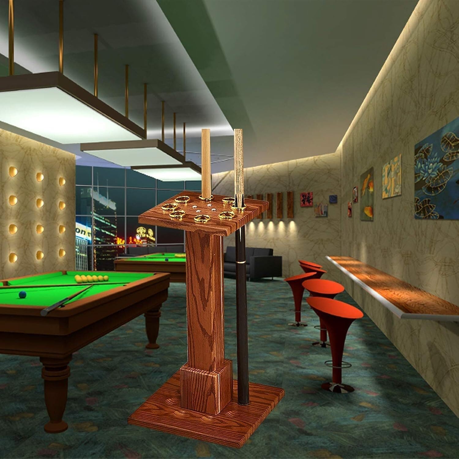 Billiard Accessories， Cue Rack Billiard Stick Stand For Pool Cue Accessories Look Billiard Cue Stand Club Pool Table Accessories