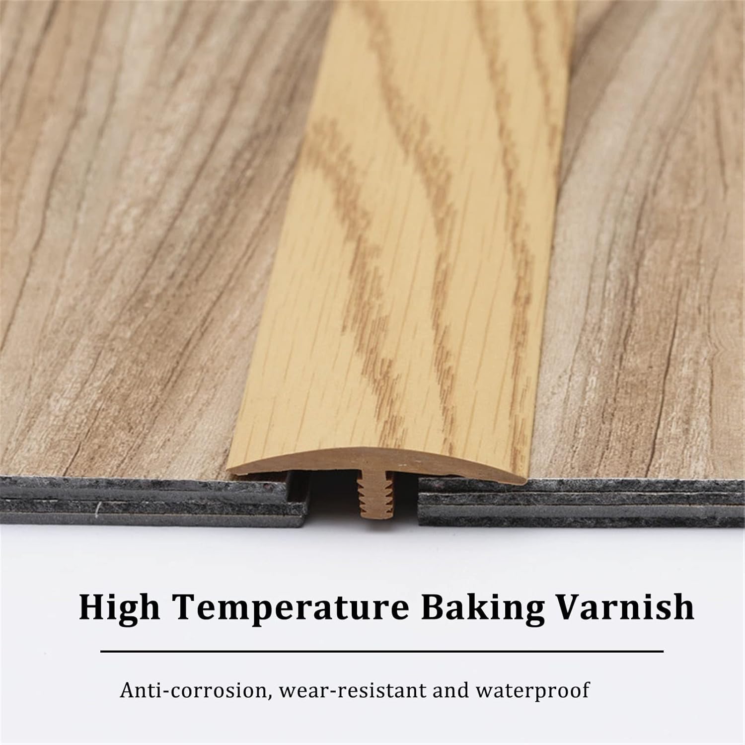 Floor Transition Strip Door Kitchen Bedroom, Thresholds Wooden Floor Transition Strip Laminate T Molding, 4cm Wide Reducer Edge Trim for Doorways Entryway Vinyl Flooring, 90/95/100/105/110/120/130/140