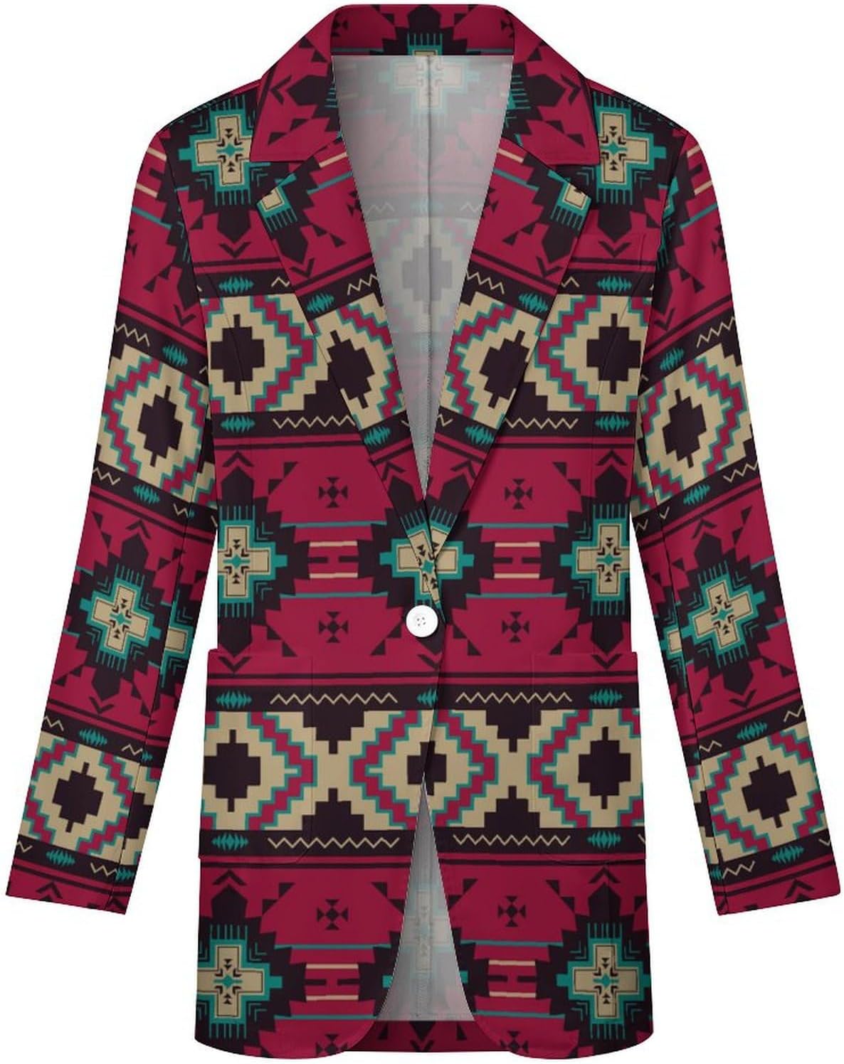 Native Southwest USA Indian Aztec Women's Casual Printed Blazer Cardigan Long Sleeve Jacket Blazer