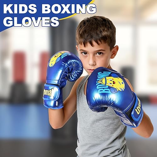 Miniatura 2 de Juego de guantes de boxeo para niños y niñas de 3-5-8-12 años, guantes de entrenamiento y entrenamiento juvenil para saco de boxeo, kickboxing, MMA