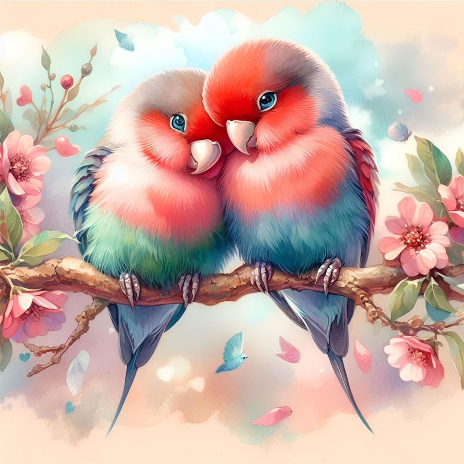 Flowers & Birds 5D DIY Round Full Drill Dimond Art Paintings Wall Decor 30x30cm