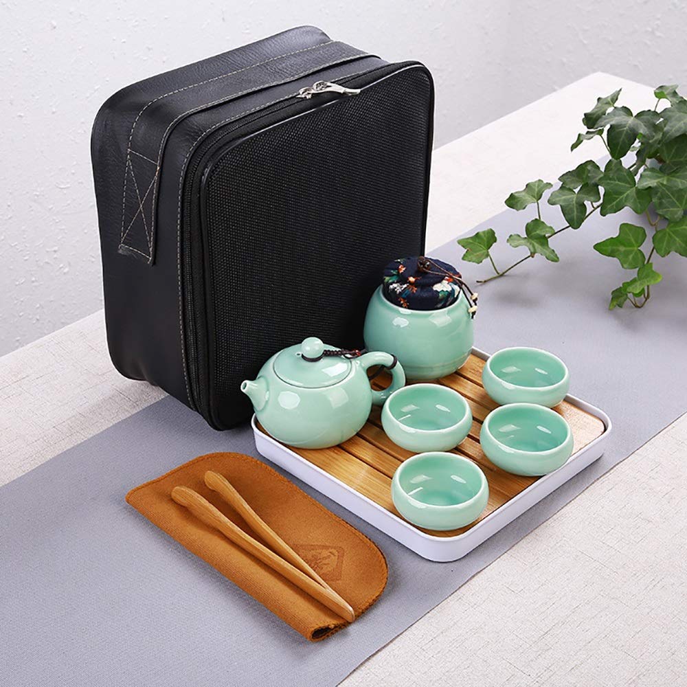 XINGYU Juegos de té Juego de 10 Piezas Juego de té portátil de Viaje Diseño de Forma Exquisita de cerámica Pura Conciso Duradero 3 Opciones de múltiples Colores con un Gran Paquete