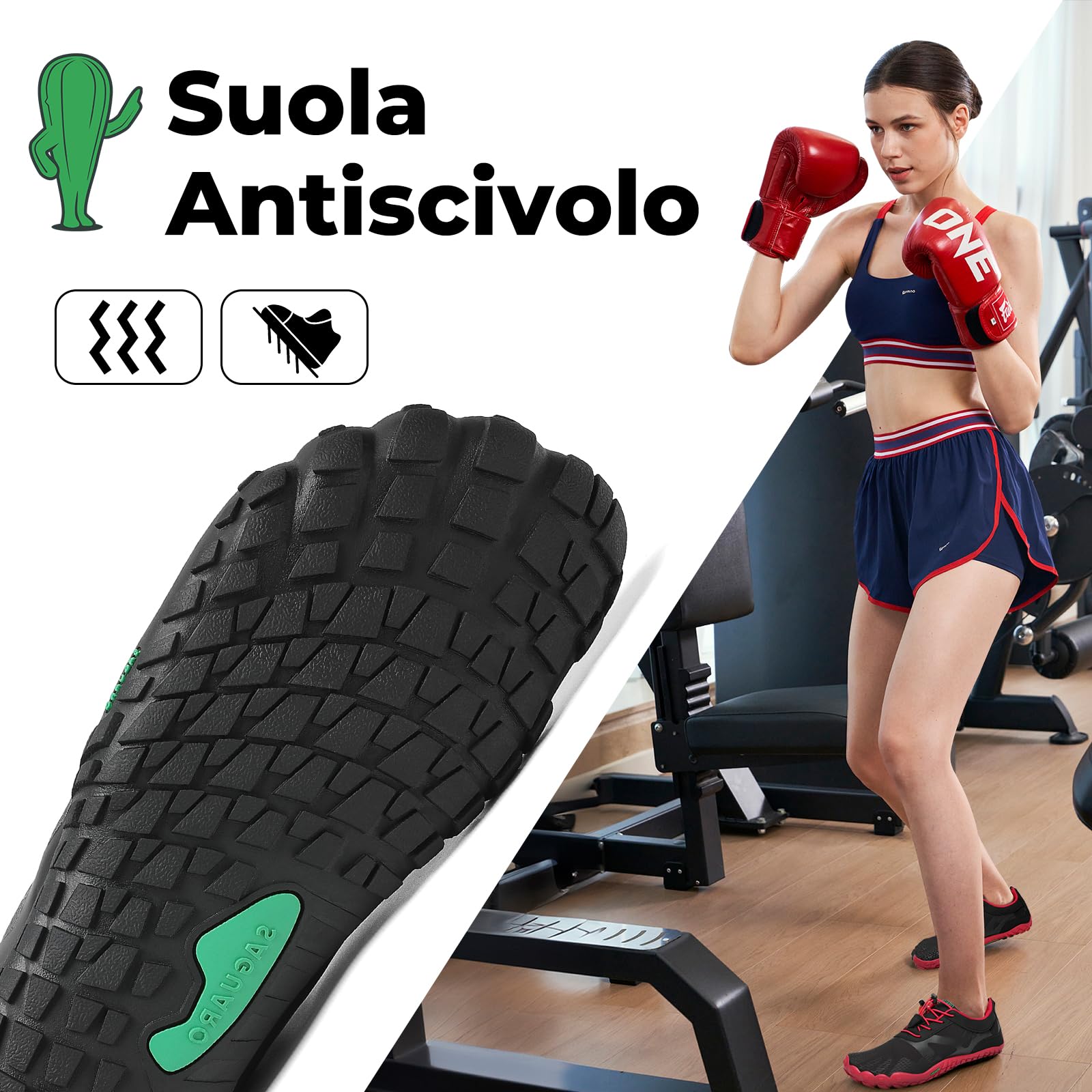 SAGUARO Scarpe Barefoot Shoes Minimaliste Scarpe da Trail Running Uomo Donna Gr.36-48