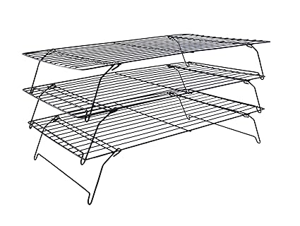 Dependable Industries 3-Tier Stackable Metal Cooling Rack - Non-Stick & BPA-Free - Heat-Resistant, Food-Safe Design for Baked Goods: Cookies, Muffins, Cakes, Breads, and Biscuits