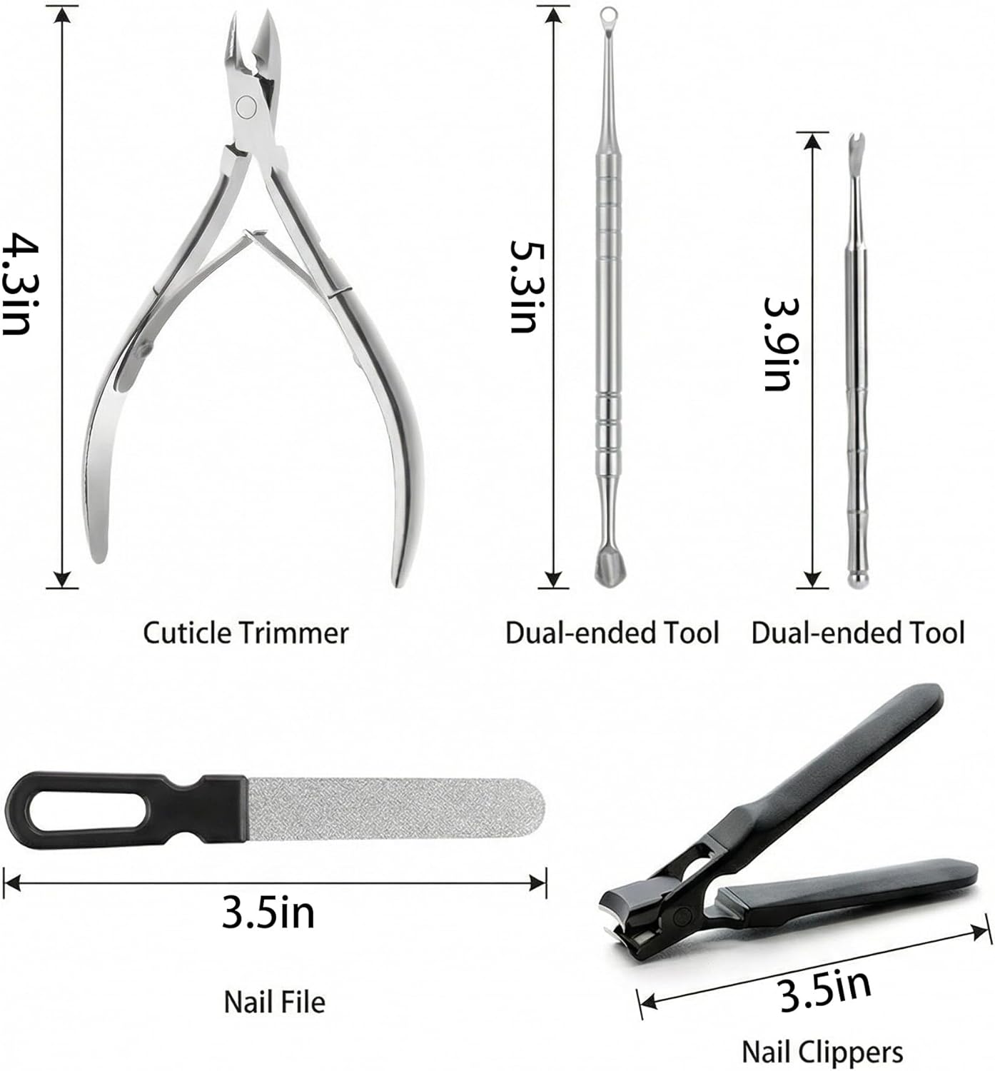 Manicure Set, Cuticle Trimmer, Durable Alloy Nail File.