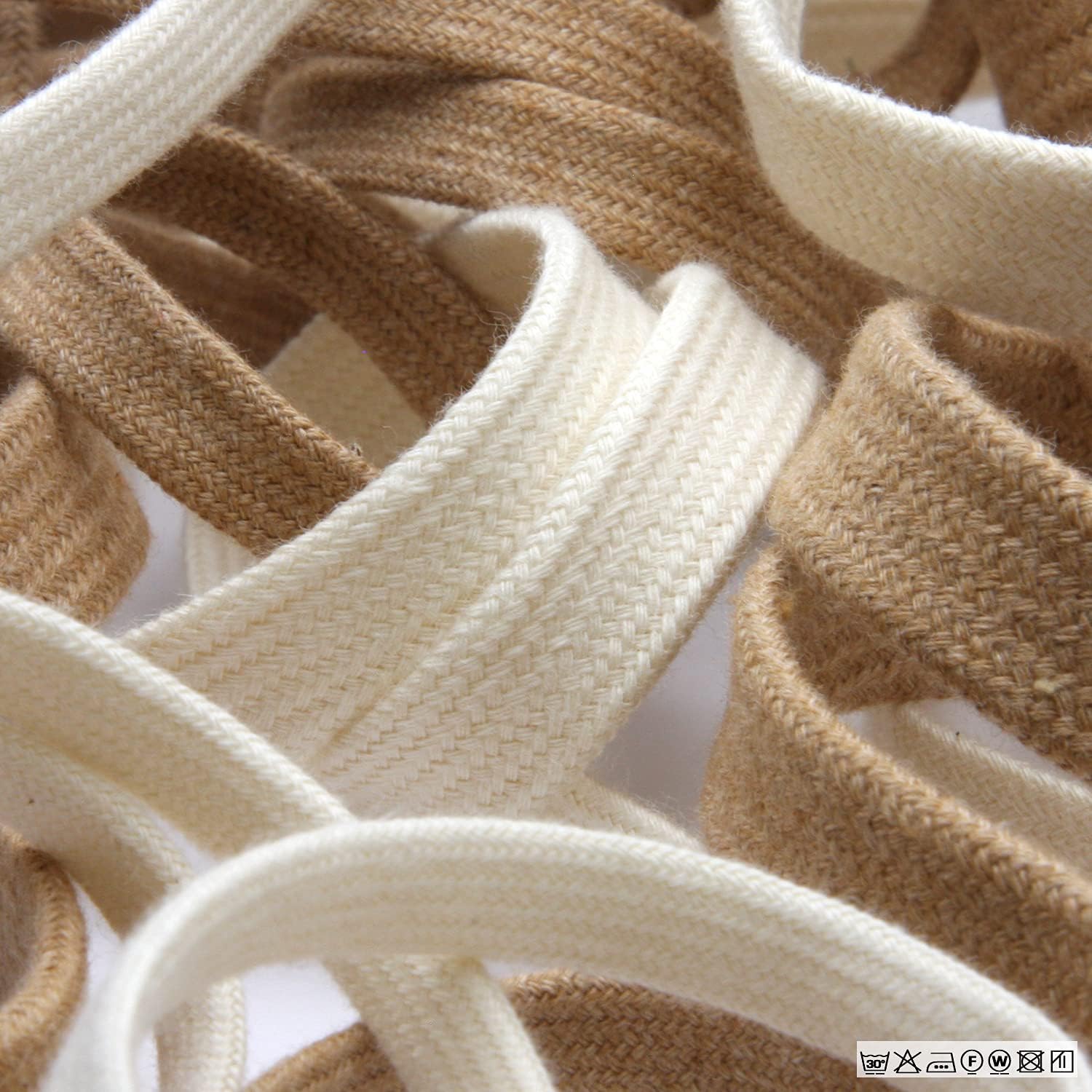 Amazon Fujiyama Ribbon 平コード オーガニックコットン 約7mm ナチュラルブラウン 9 14m巻 手芸 服飾 きんちゃく紐 リボン 通販