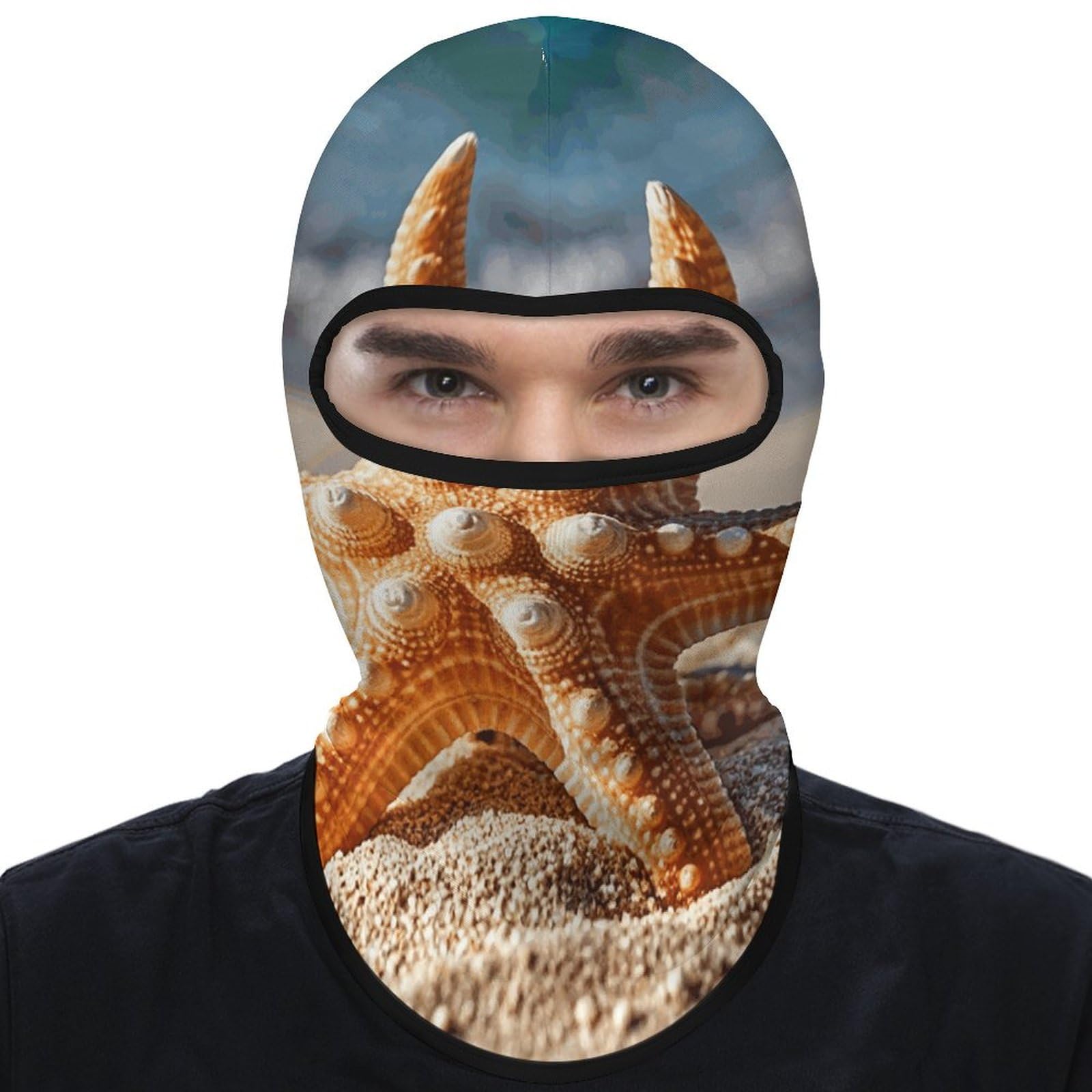 Breathable Balaclava, Beach Seashell Starfish Face Cover, Ski Mask for Outdoor Sports & All-Season Use