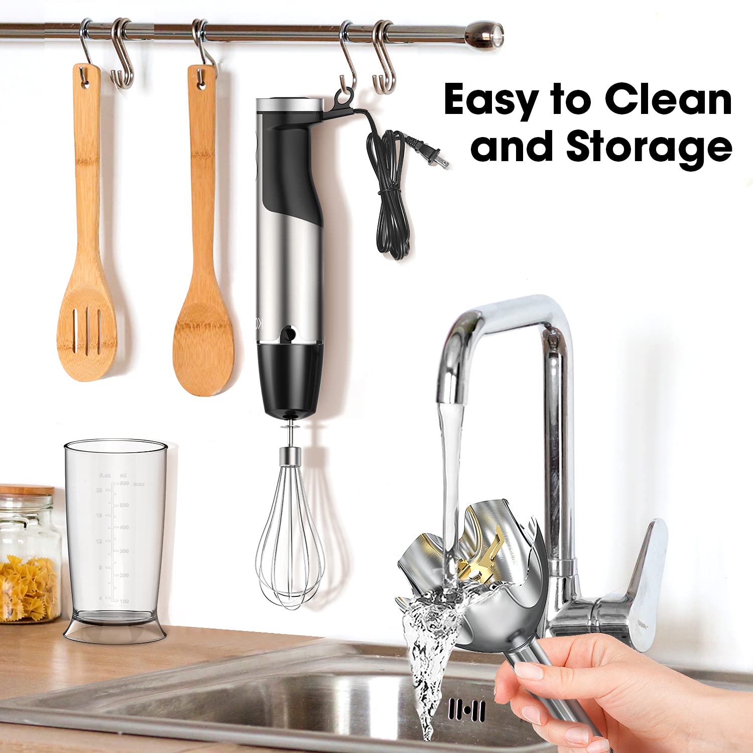 KOIOS Hand Blender,800W 12Speed 4in1 Multipurpose Immersion Blender