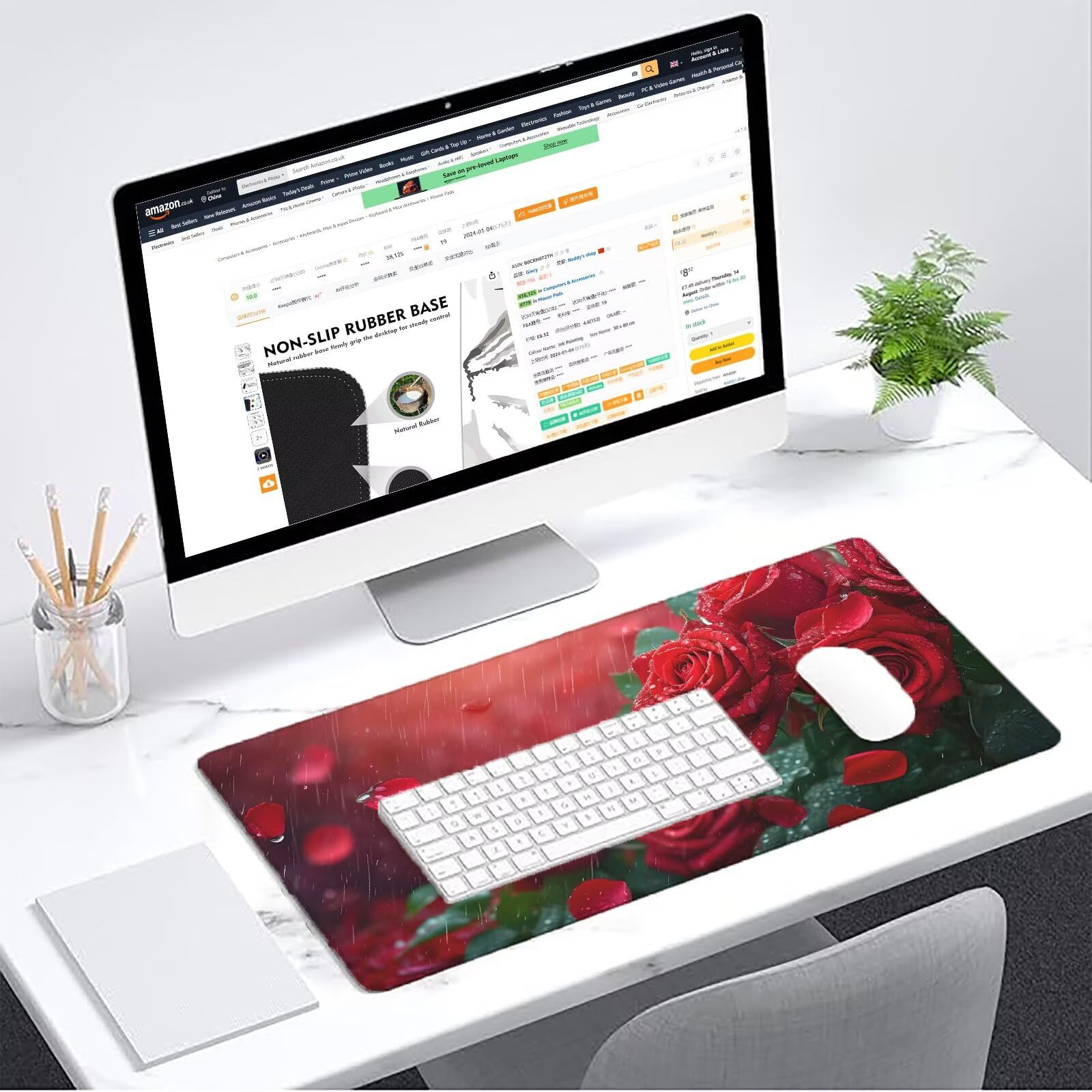 Podkładka pod mysz bordowa XXL 1400 x 700 mm mata biurkowa różowa podkładka pod mysz jednoczęściowa antypoślizgowa gumowa podstawa krawędzie akcesoria biurowe praca szyta mysz do komputera