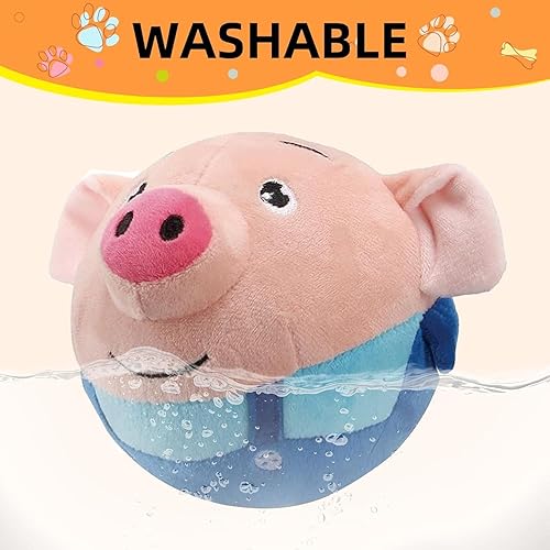 Miniatura 6 de Juguete de peluche activo para mascotas, juguete interactivo para perros que habla y habla en movimiento, juguete de peluche lavable de cerdo de