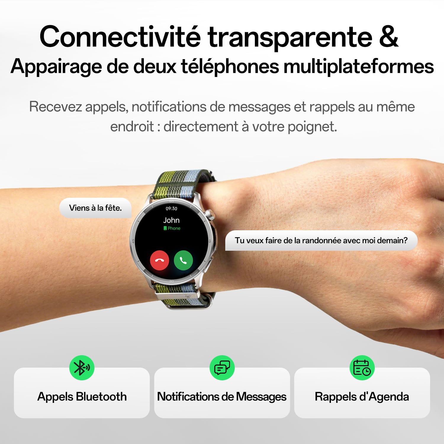 OPPO Watch S Montre ECG Acier 10Jours 3000Nits AMOLED, Silver Gleam