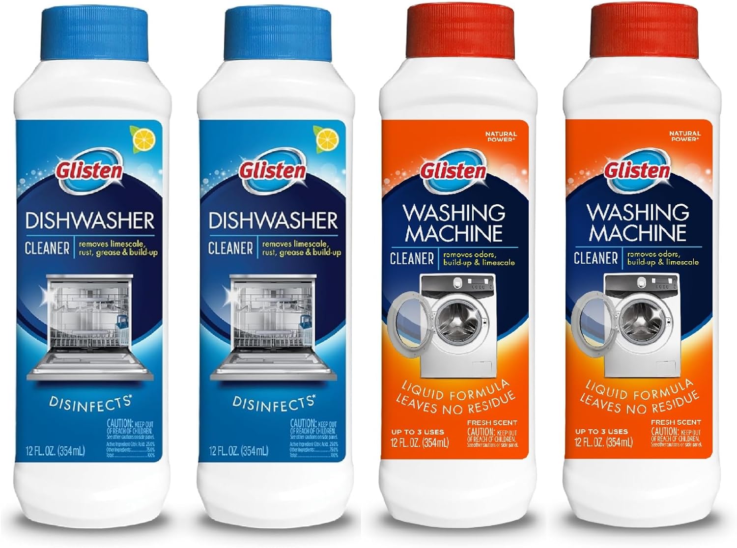 Glisten Dishwasher Magic Machine Cleaner and Disinfectant 2Pack and