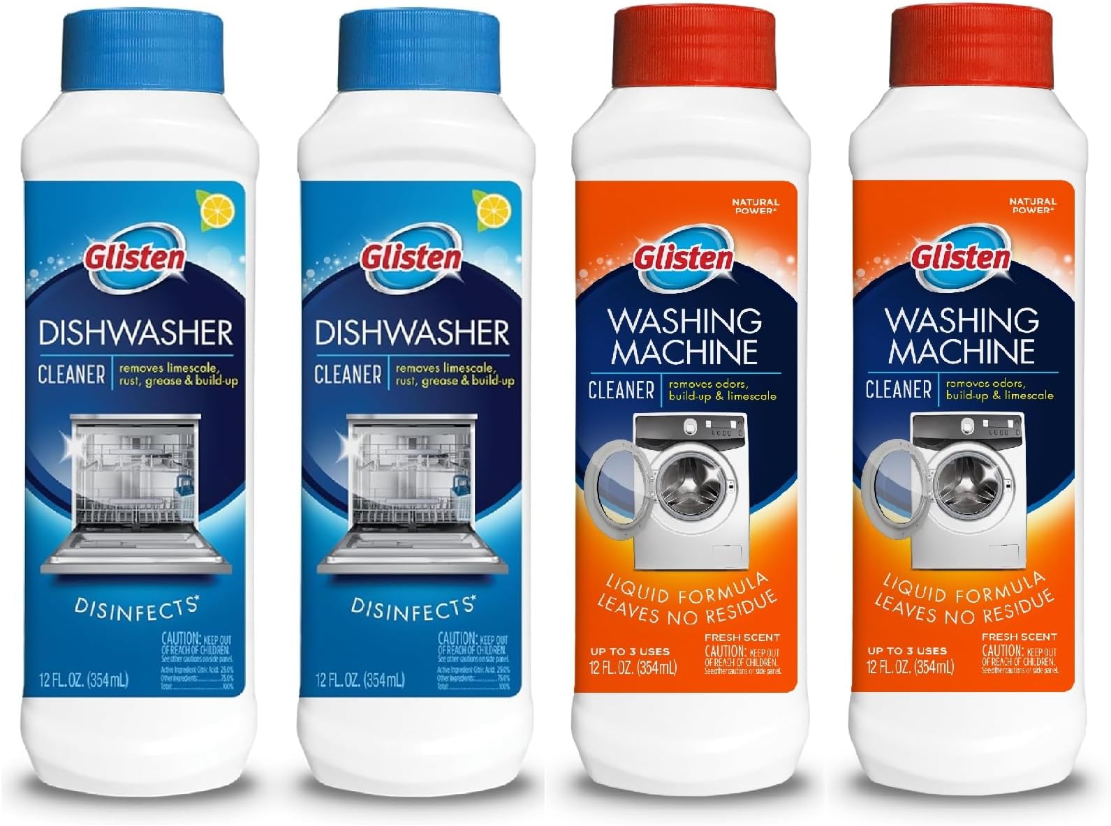 Dishwasher Magic Machine Cleaner and Disinfectant 2-Pack and Washer Magic Washing Machine Cleaner and Deodorizer 2-Pack