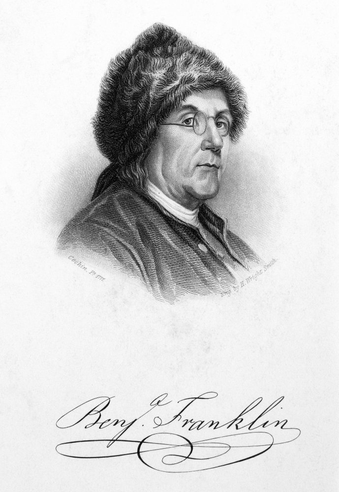 Benjamin Franklin (1706-1790) Namerican Printer Publisher Scientist Inventor Statesman And Diplomat Steel Engraving After A Drawing 1777 By Charles Nicolas Cochin Poster Print by (18 x 24)
