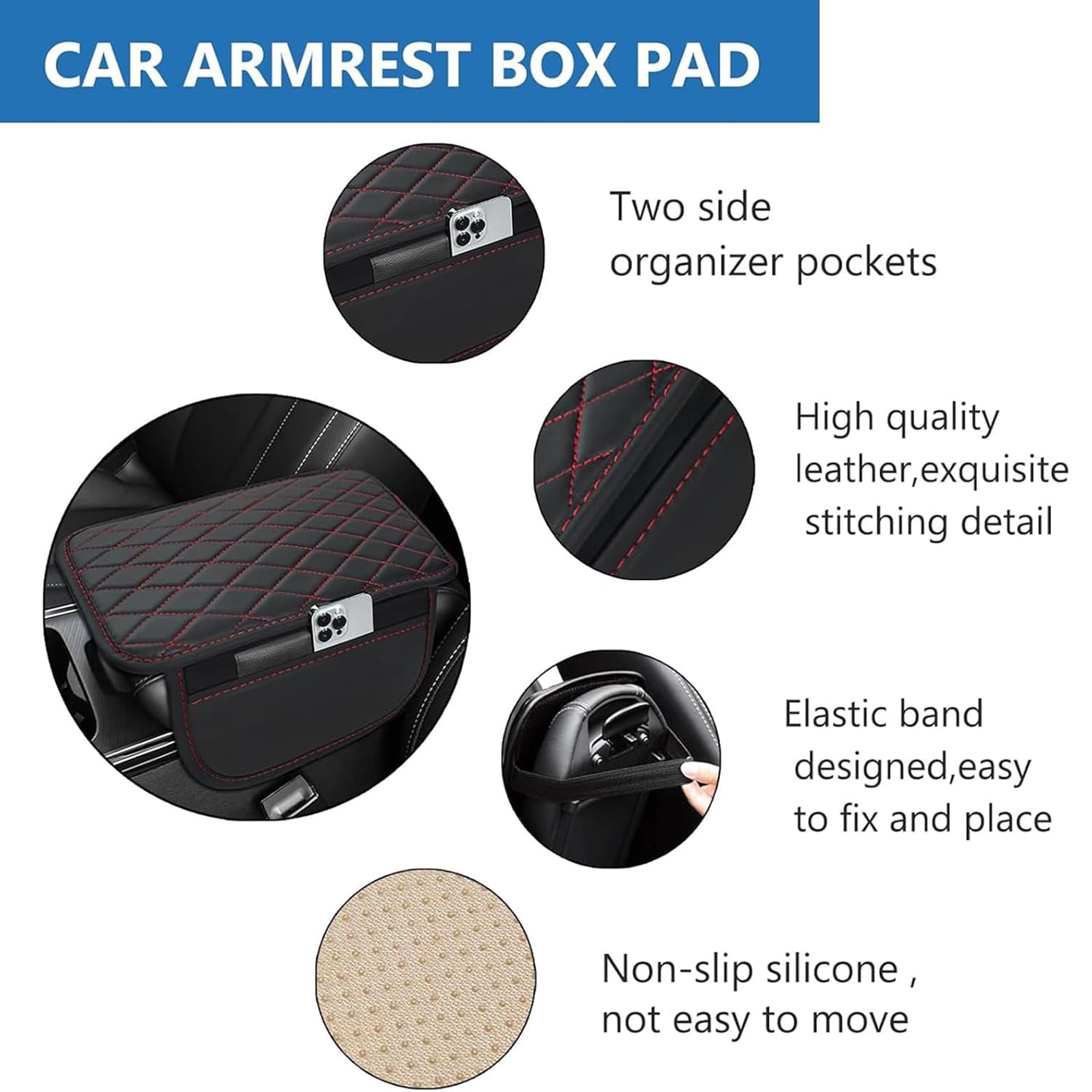 Copri Bracciolo Auto, per Dacia SANDERO STEPWAY Dokker Logan Duster Copertura Cuscino Console Centrale Auto Protezione Copribraccioli Console Interno Accessori,B