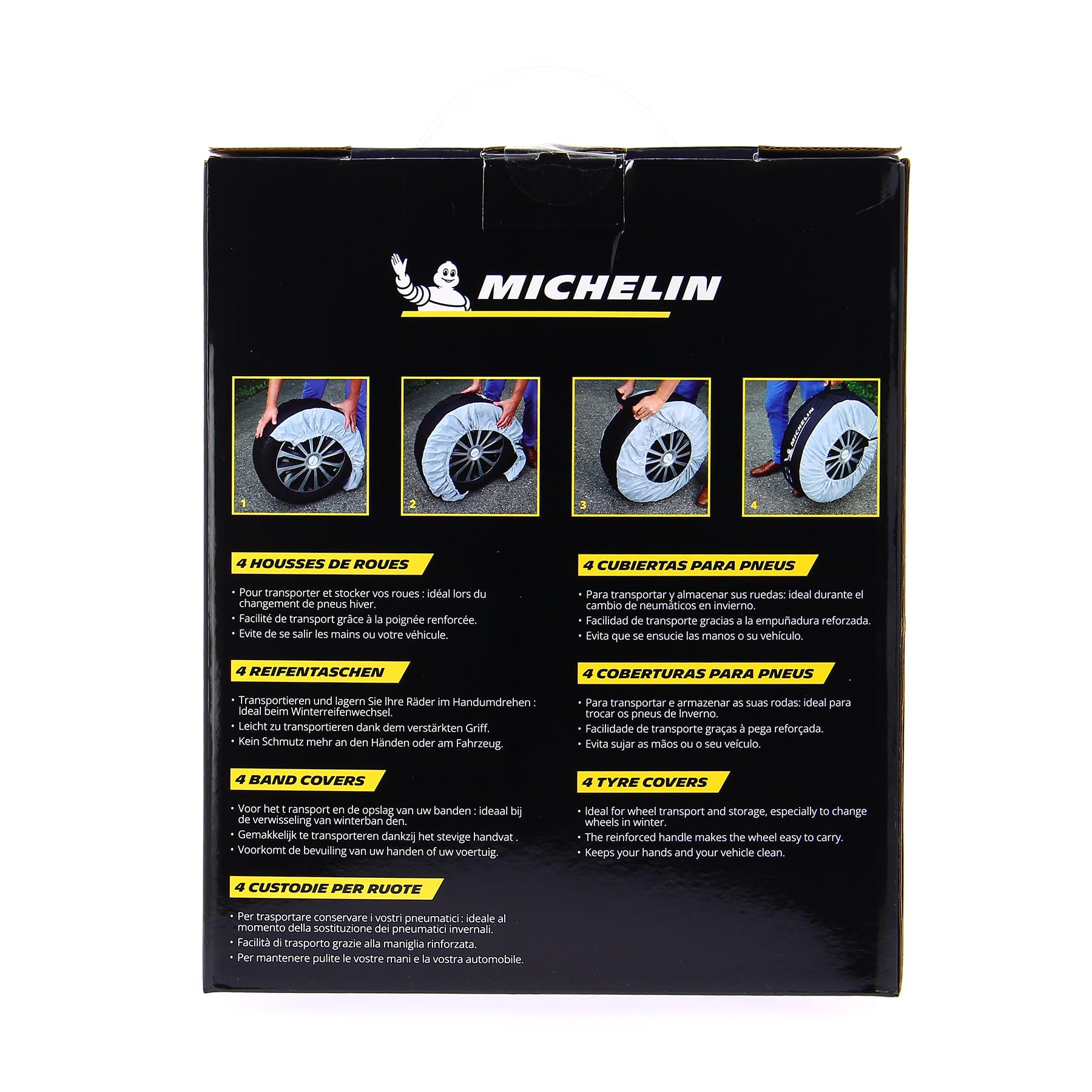 Michelin 9098 Fodere borsa copriruota/pneumatico, Set da 4