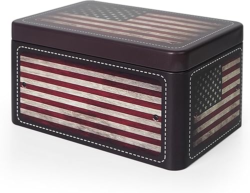 Miniatura 6 de DreamsEden Paquete de 2 cajas de lata de almacenamiento pequeñas  Bandera de Estados Unidos, juego de caja de metal verde para bocetos  Mini