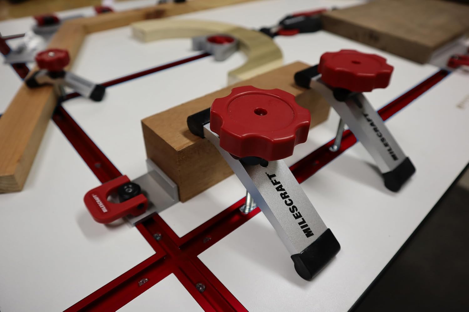 Milescraft 4036 Hold Down 200 2 Pack T-Track Hold Down Clamp. 5-1/4" L x 1-1/4" W, Anodized Heavy Duty T Track Clamps for Woodworking