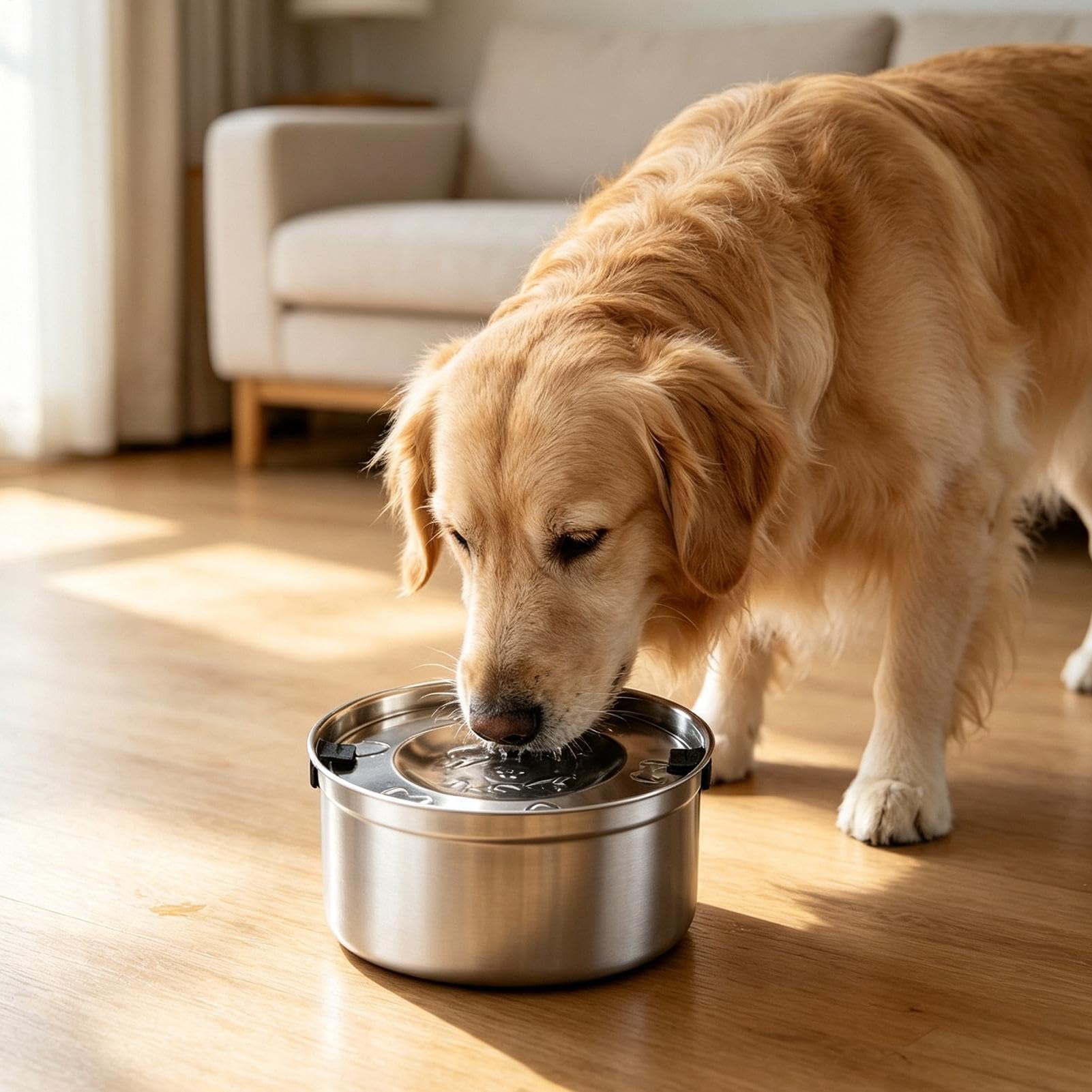 Cuenco para mascotas | Alimentador de acero antiderrames | Base