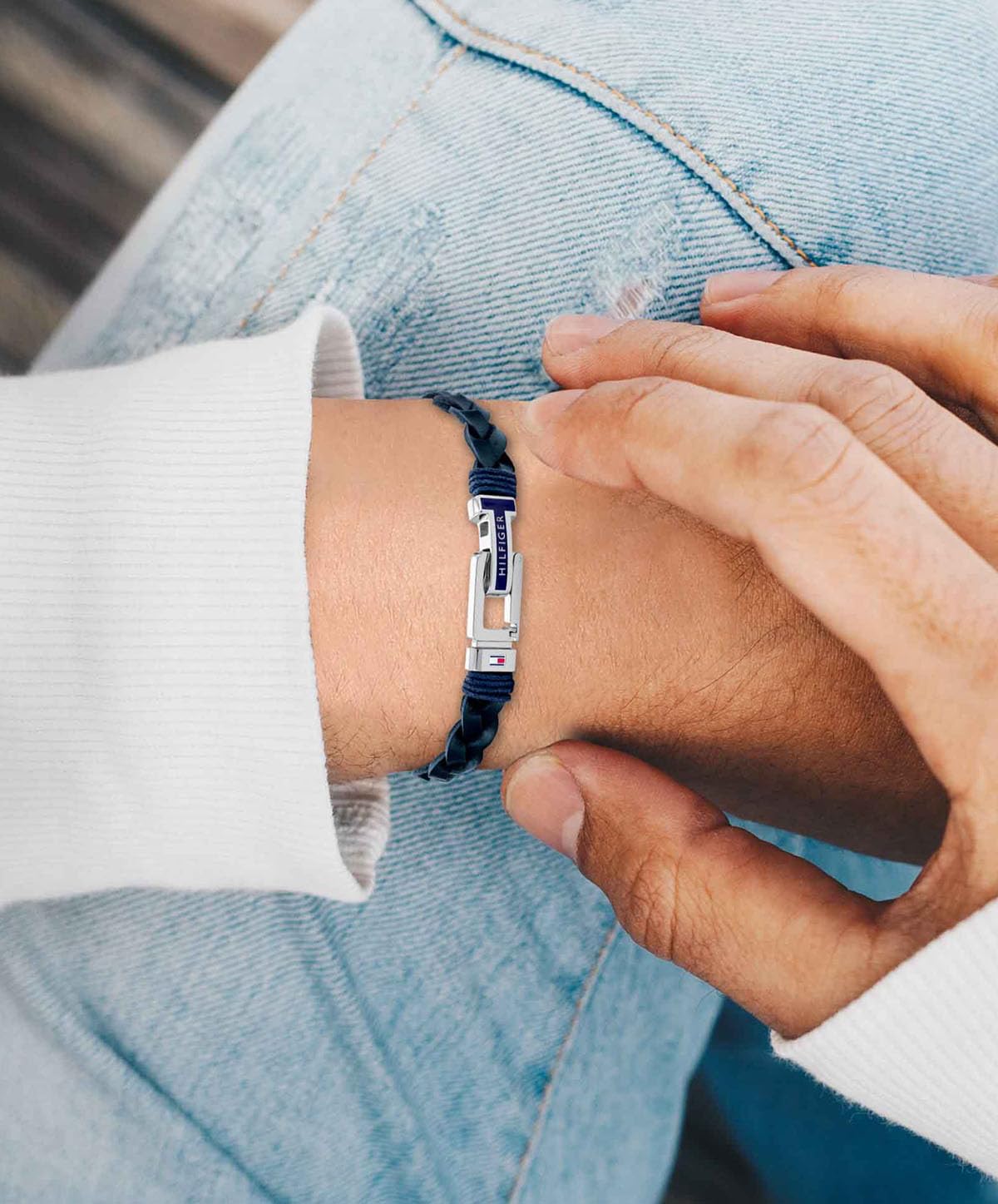 Tommy Hilfiger Jewelry Bracciale in Pelle Intrecciata da Uomo - Disponibile in Blu o Nero