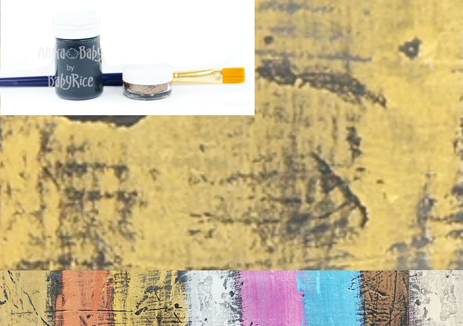 BabyRice Paint Effects Finishing Kit Wax Metallic Lustre - Gold