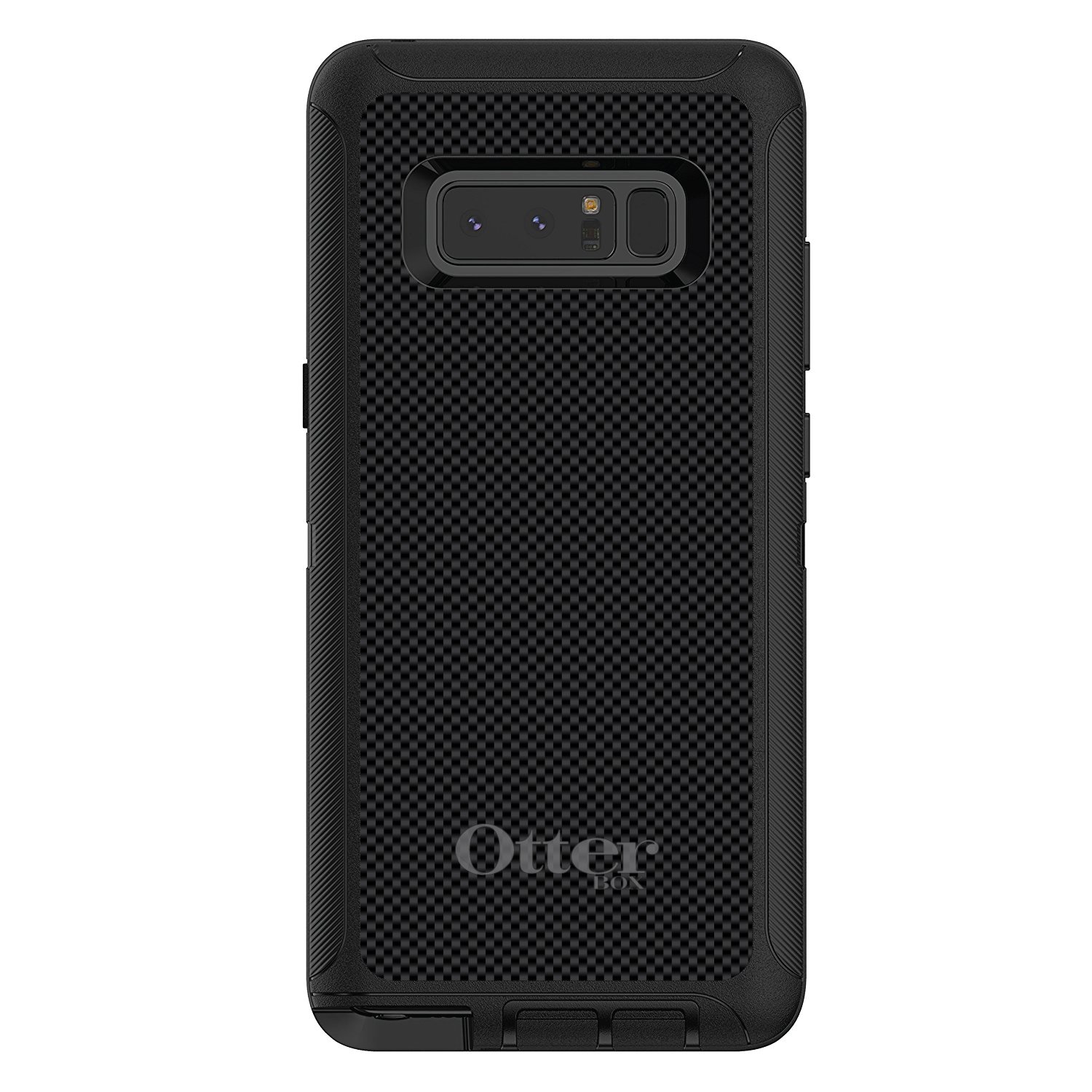 DistinctInk Case for Galaxy Note 8 - Custom Black Replacement for OtterBox Defender - Black Grey Carbon Fiber Printed Design