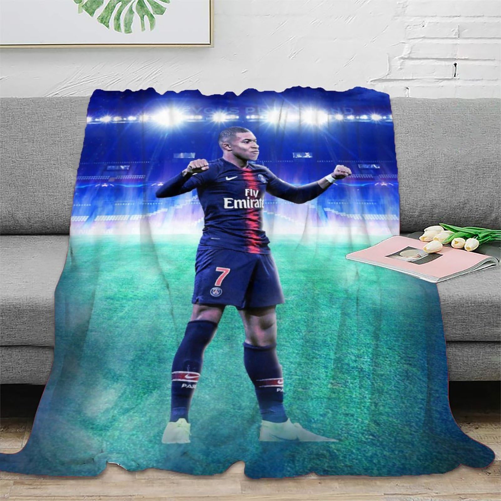 ZIMONJO Mbappe Couverture - Football Plaid Cadeau Anniversaire Pour